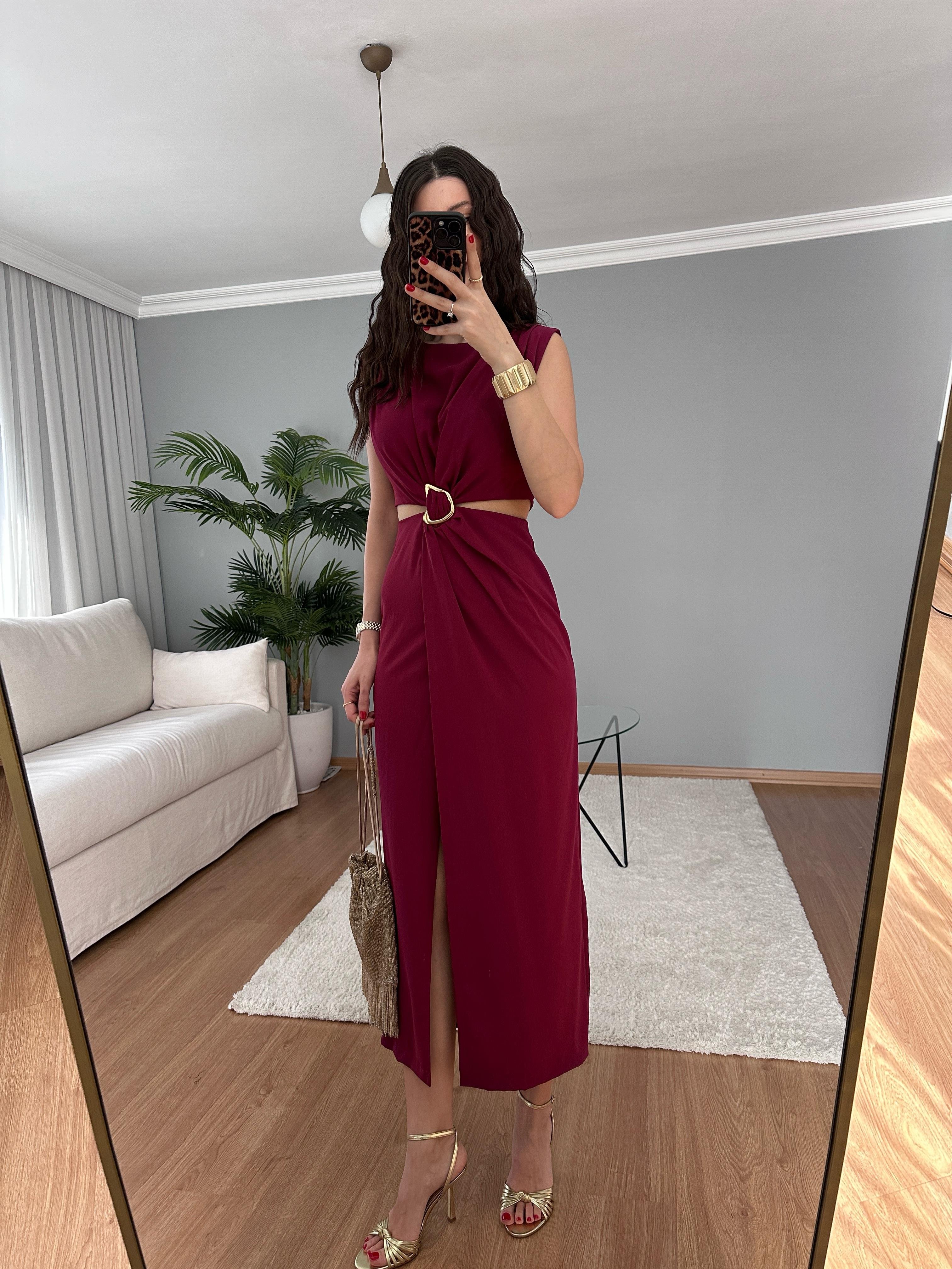 Chic Mürdüm Elbise