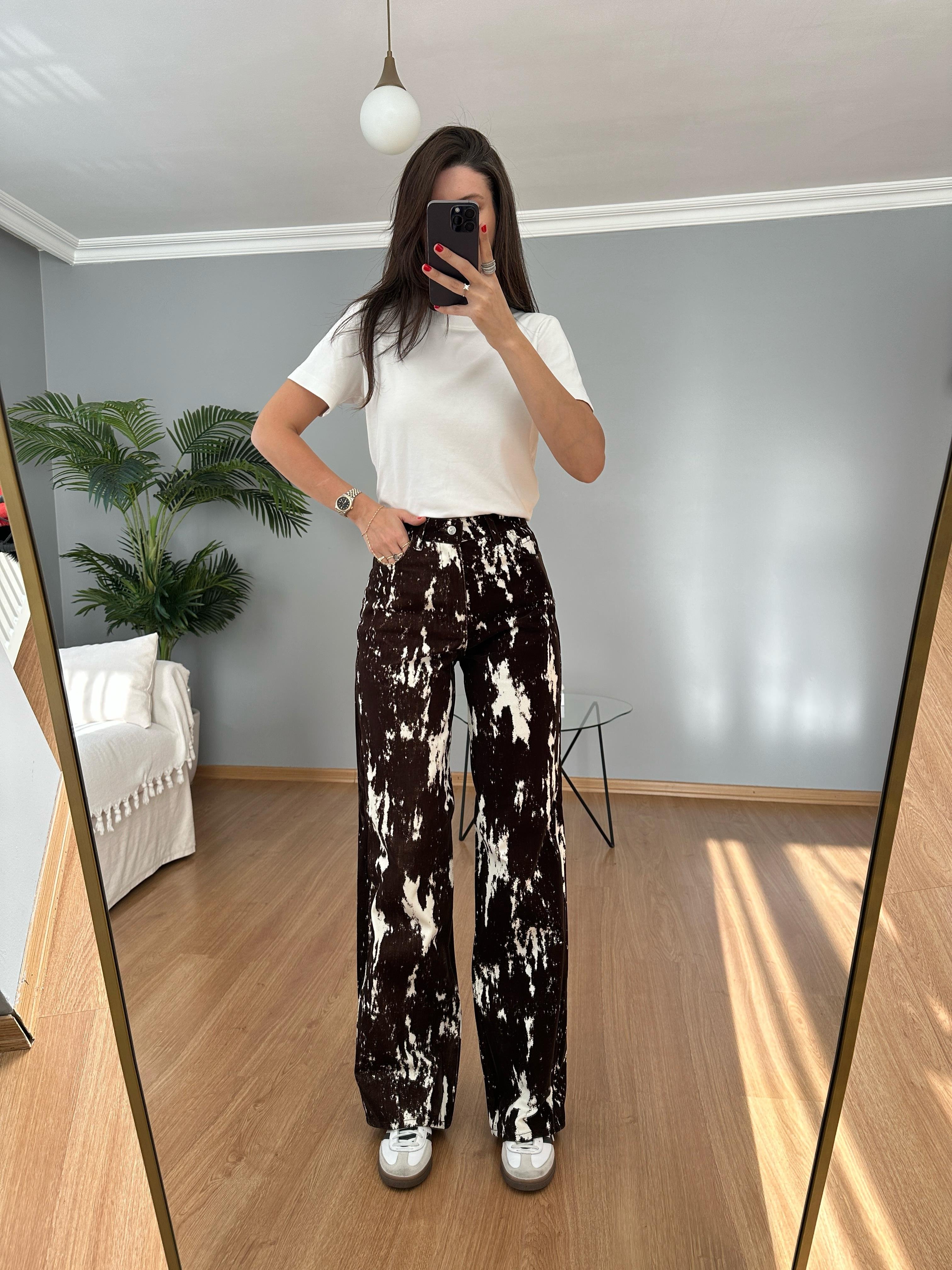 Cow Print Pantolon