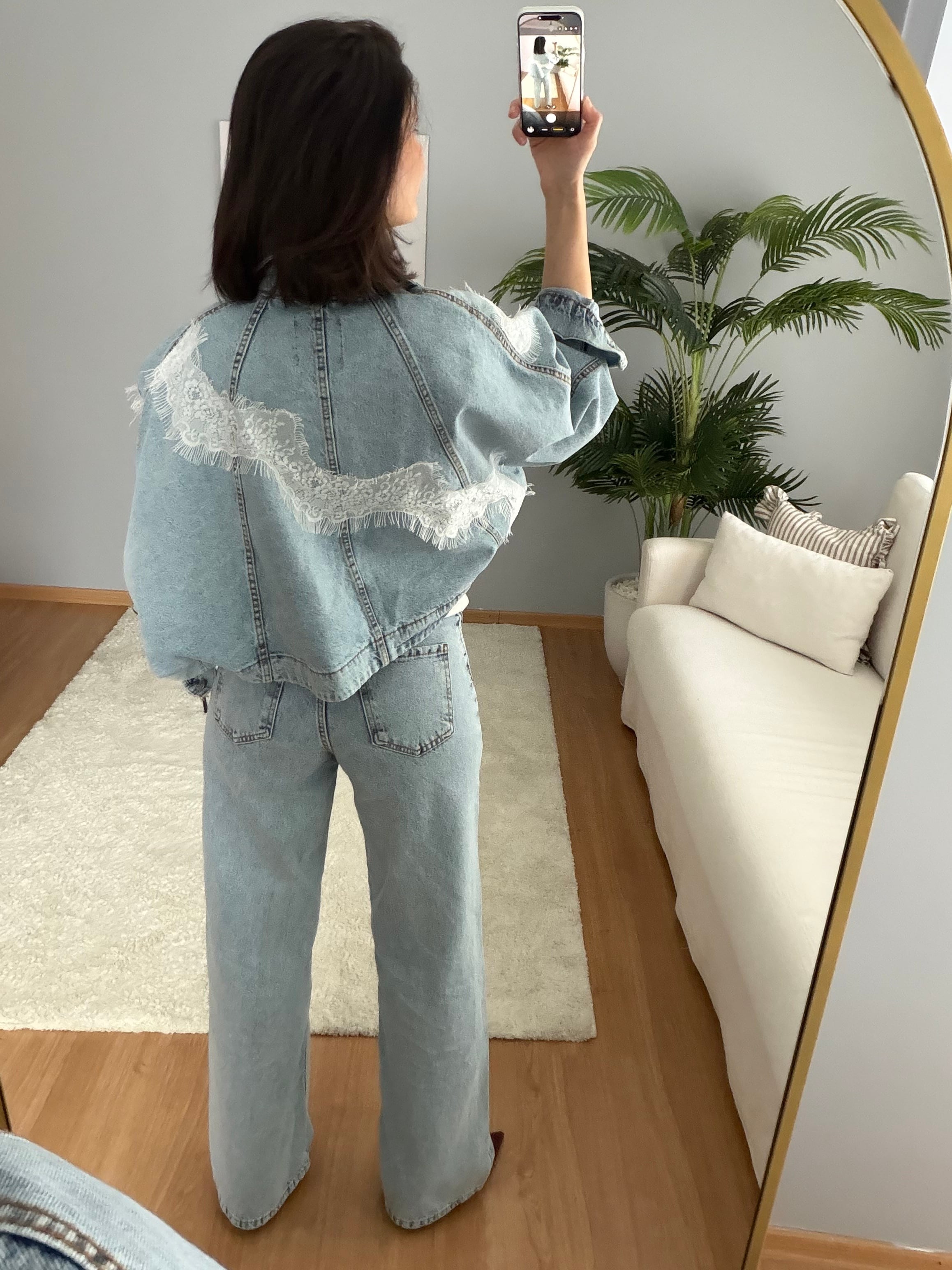 Dantel Denim Takım