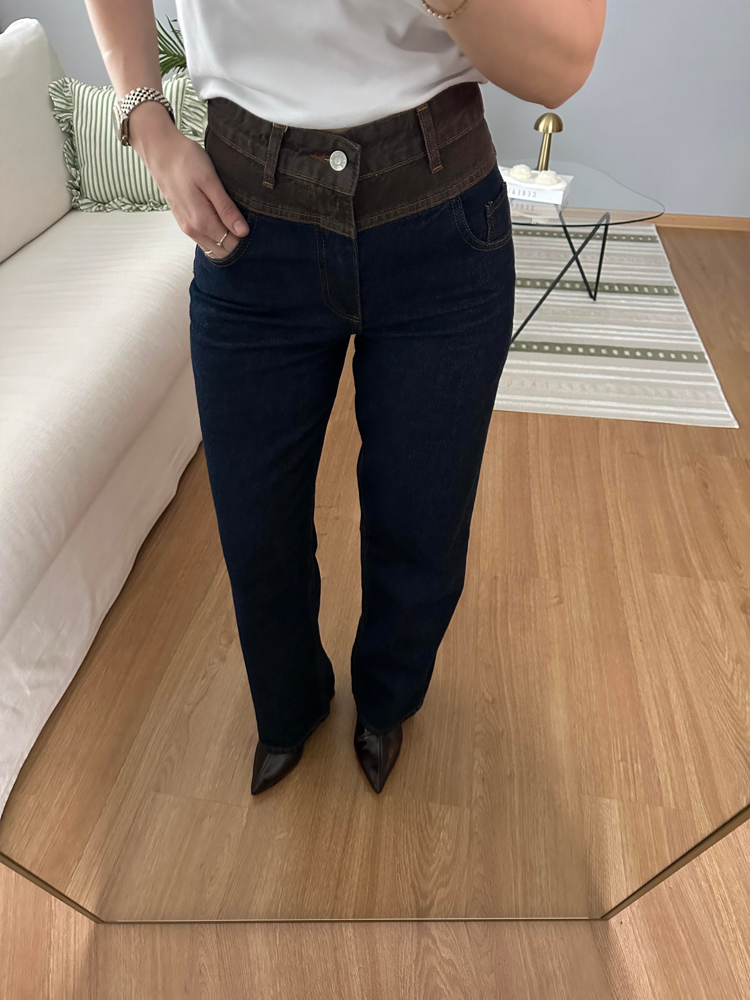 Domine Fermuarlı Kuşaklı Denim Ceket 