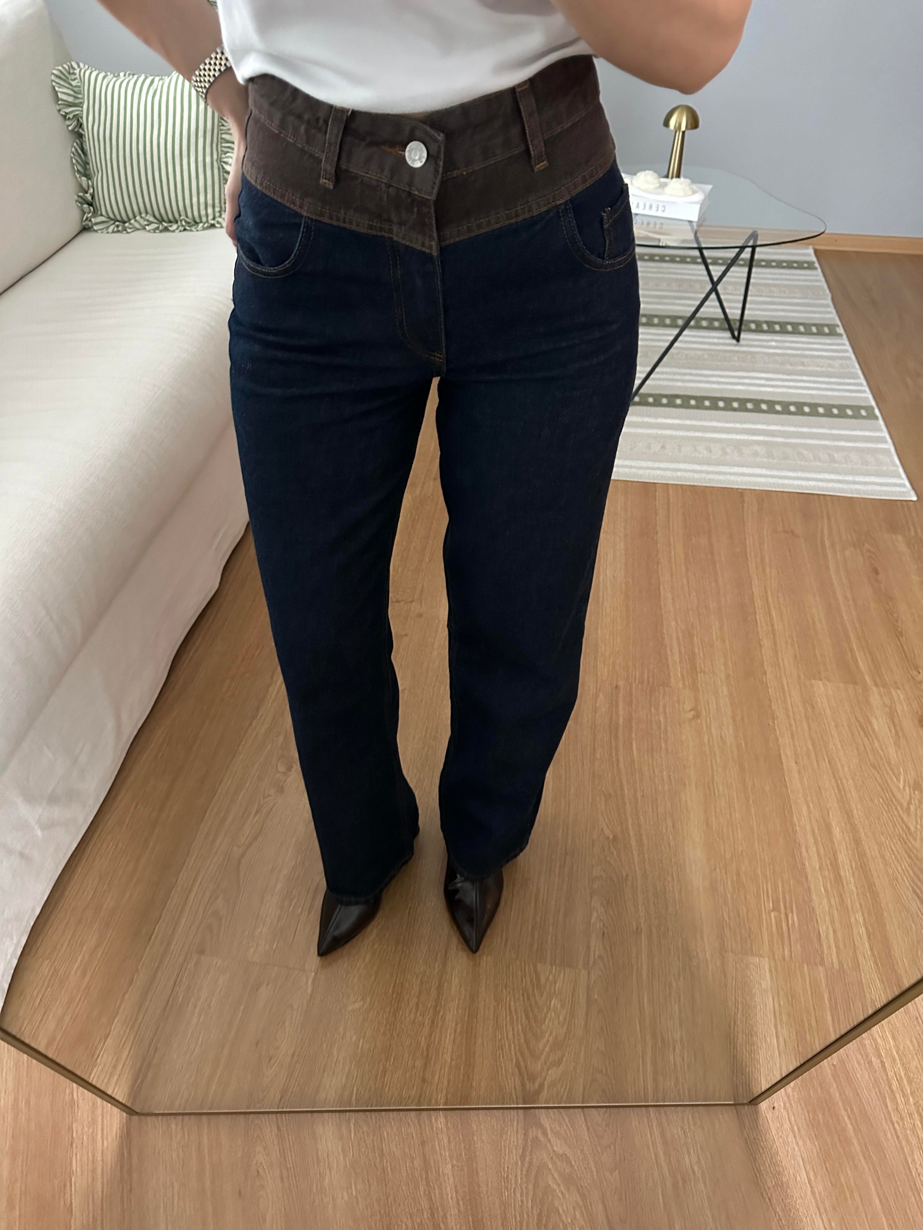 Domine Fermuarlı Kuşaklı Denim Ceket 