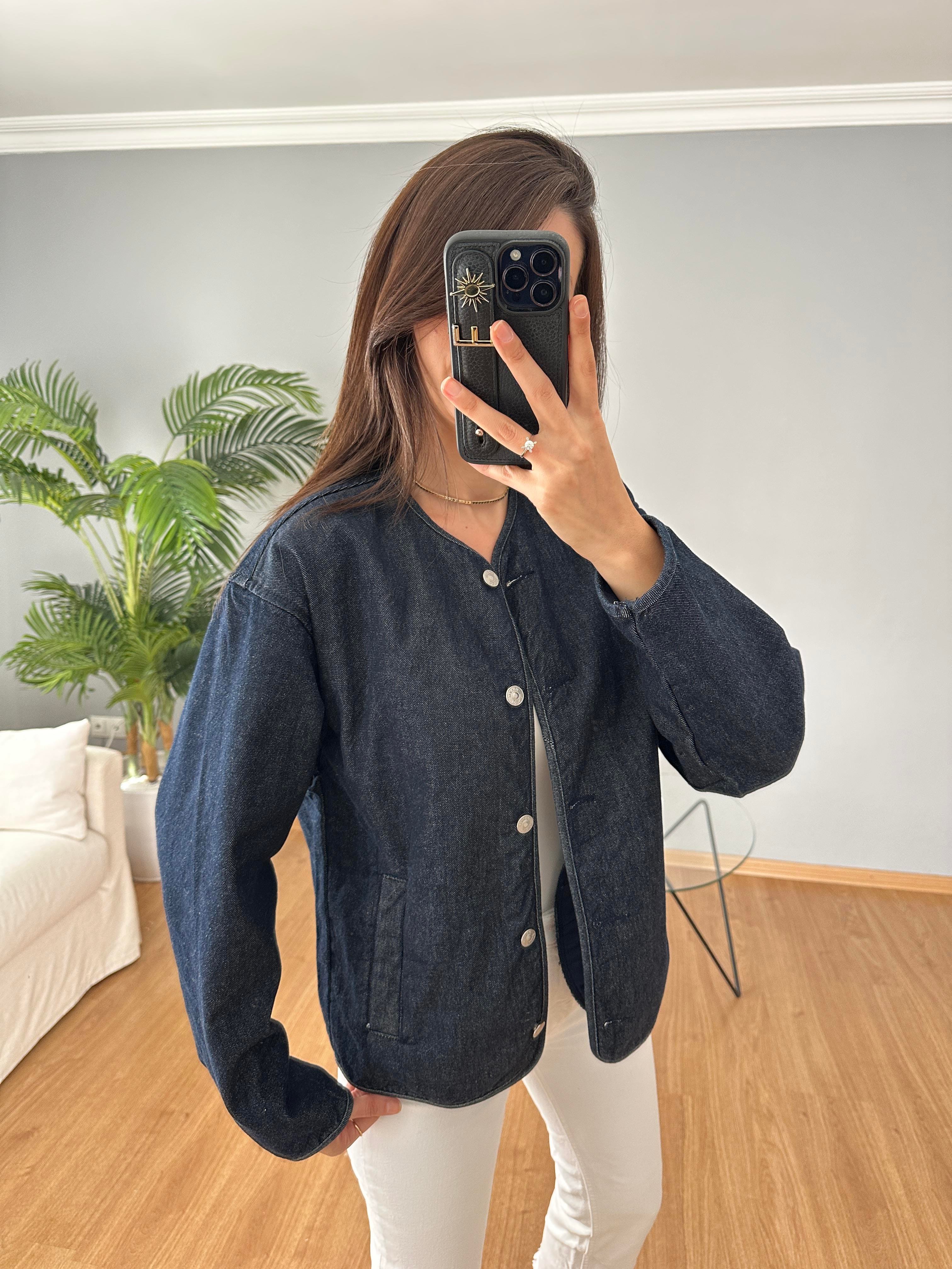Düğmeli Denim Ceket 