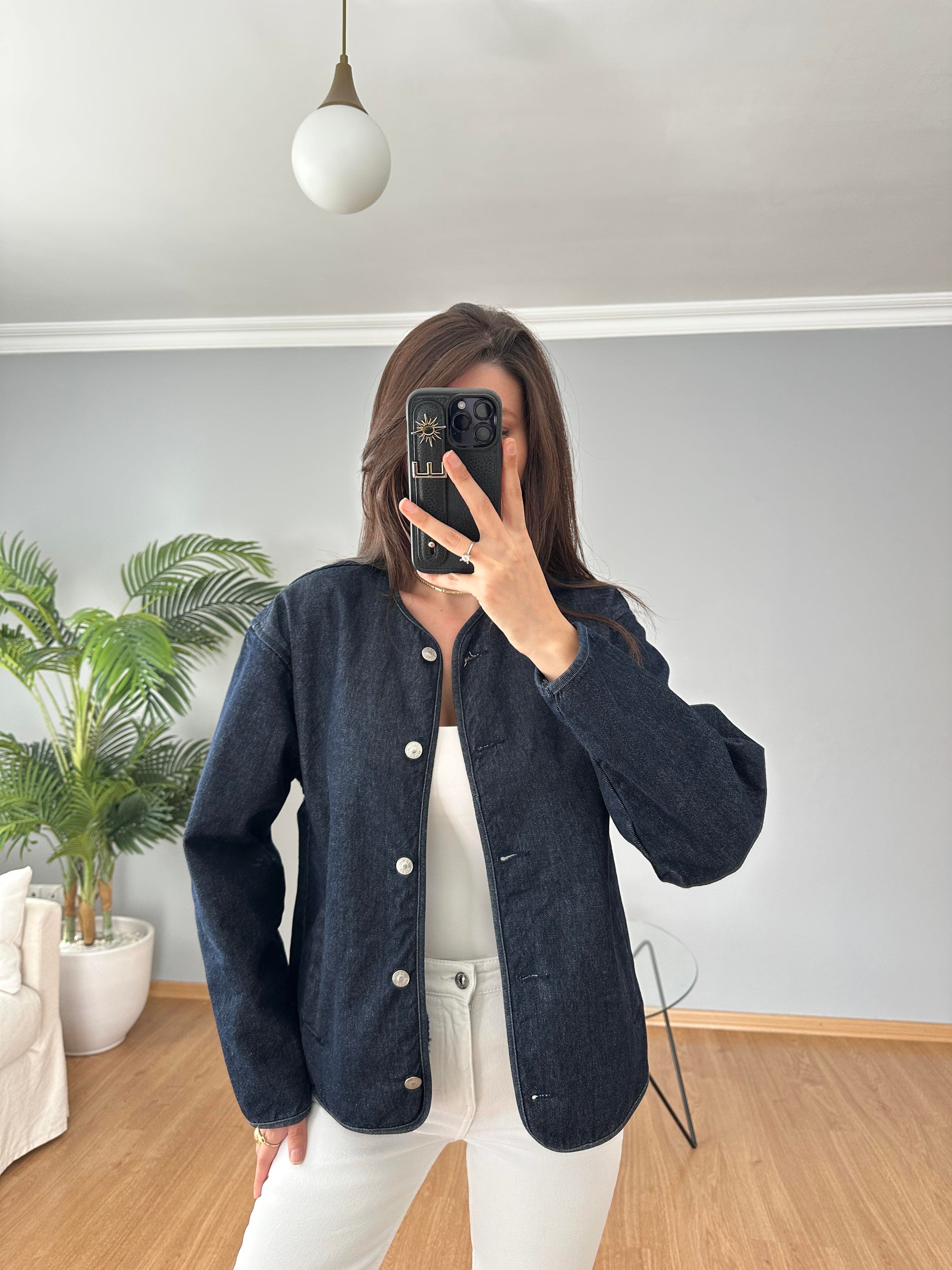 Düğmeli Denim Ceket 