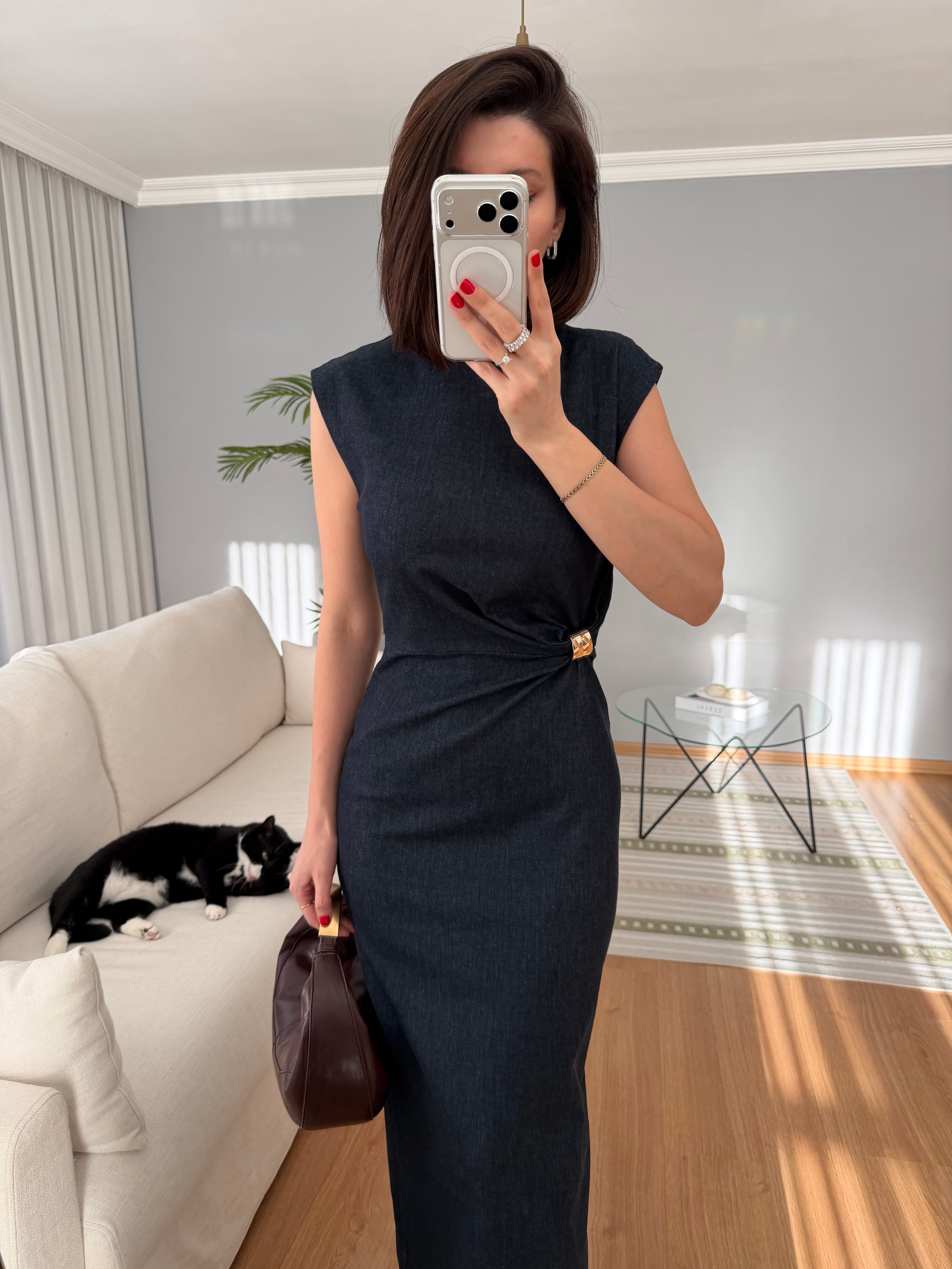 Elira Denim Elbise