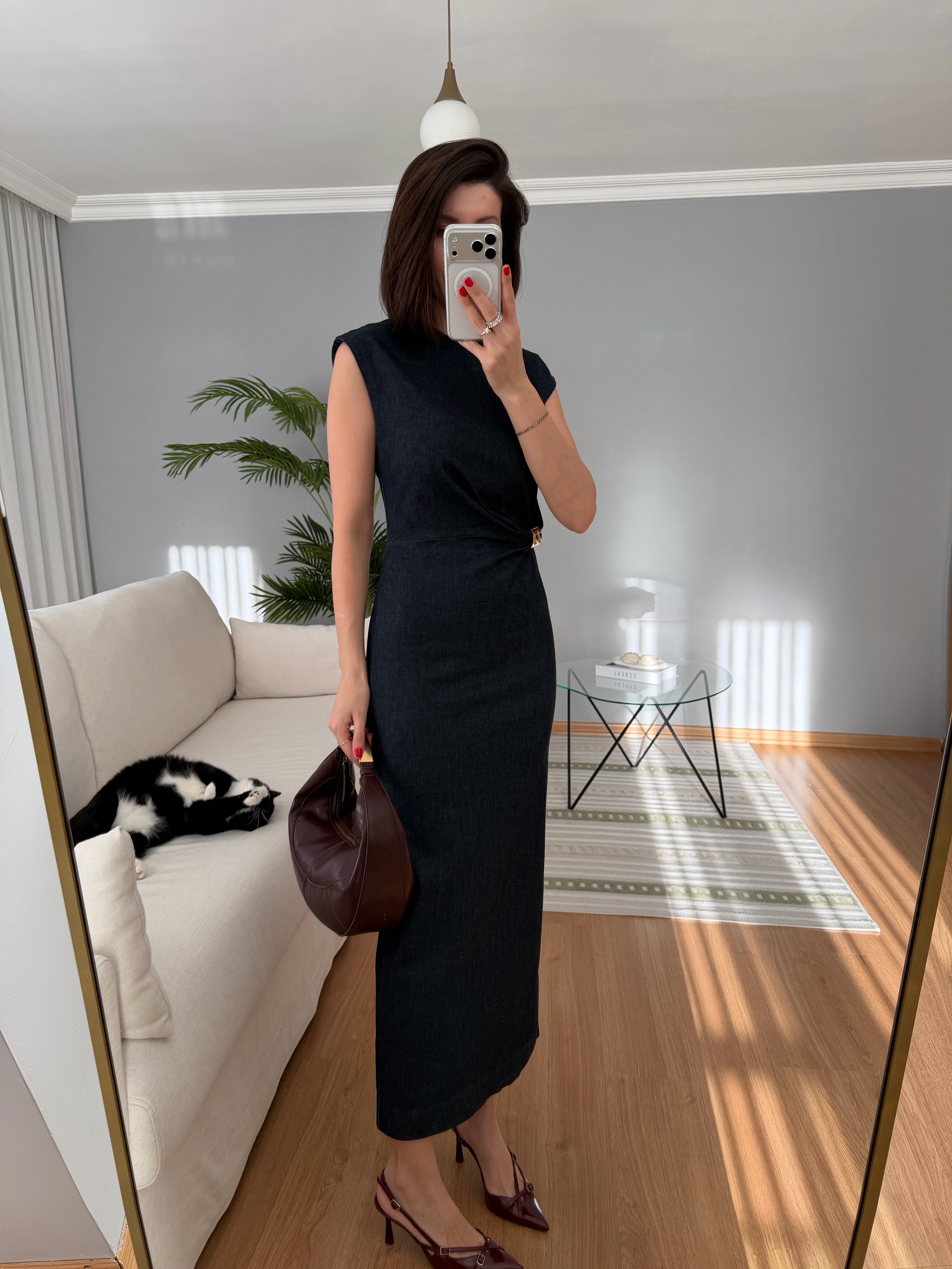 Elira Denim Elbise