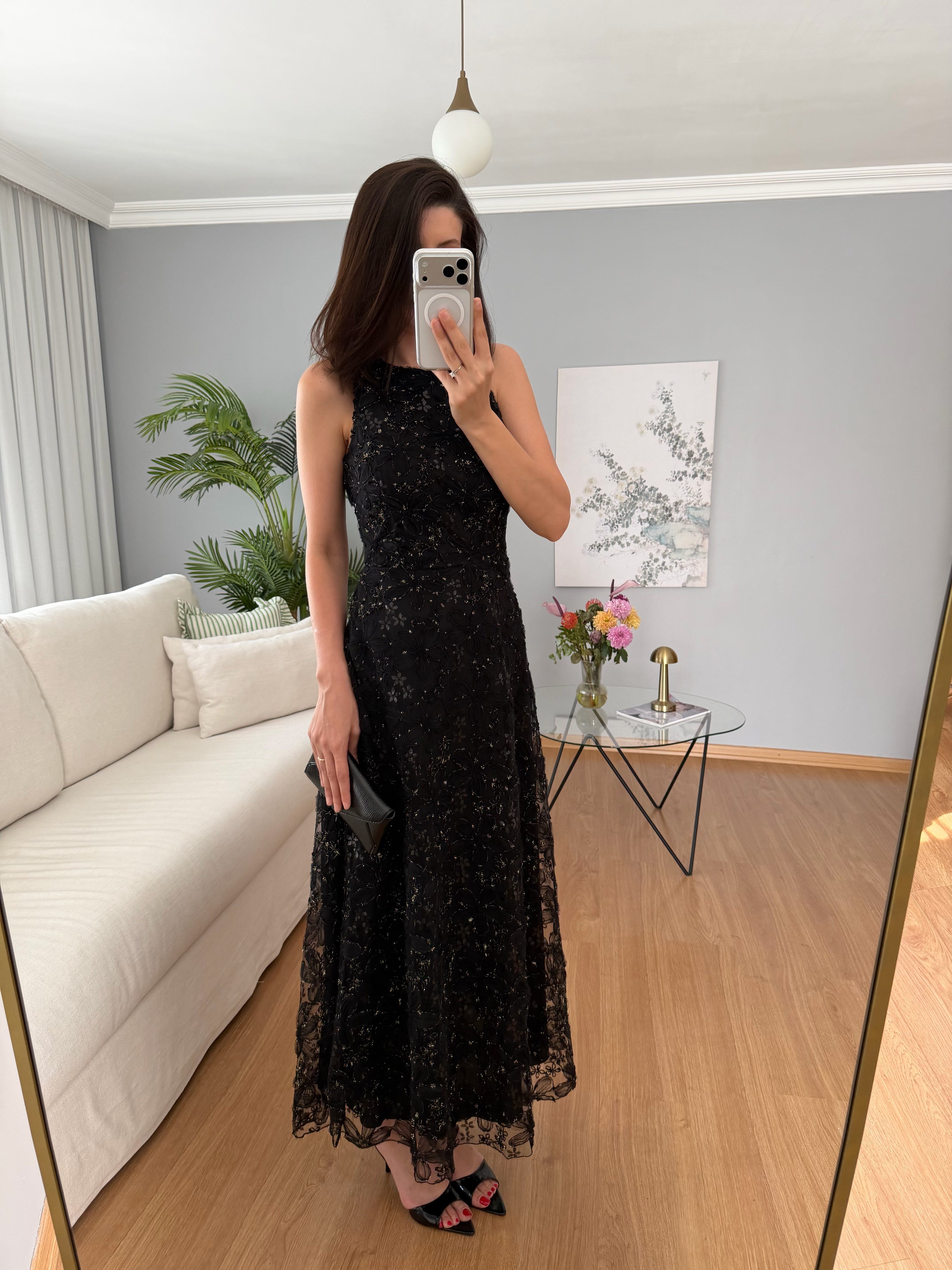 Floresta Gold ve Pul İşlemeli Elbise 