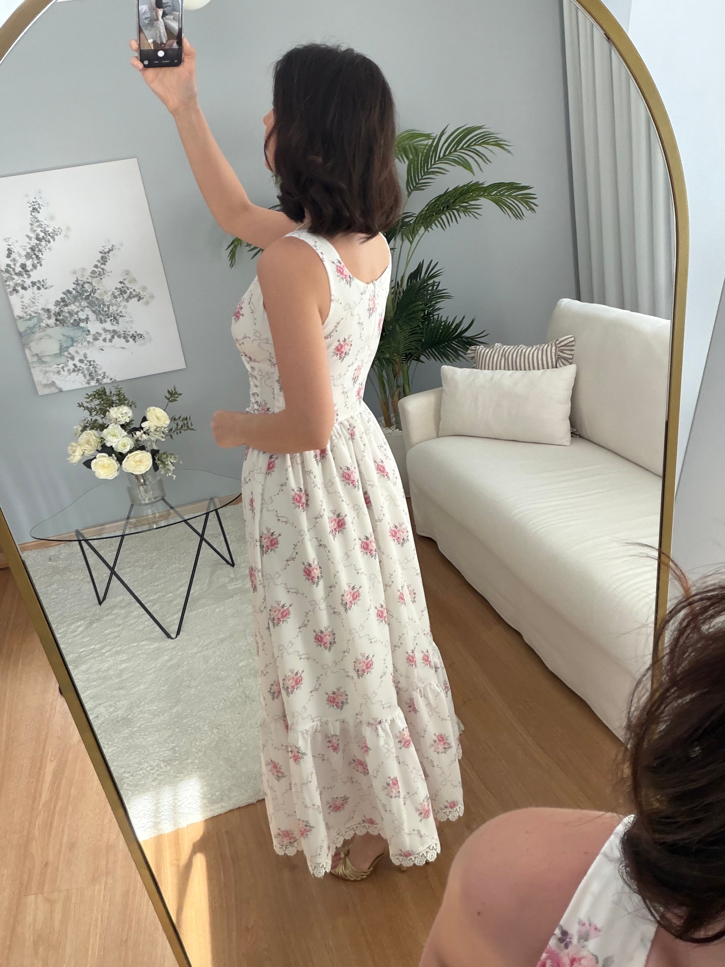 Jasmim Korse Model Çiçekli Elbise