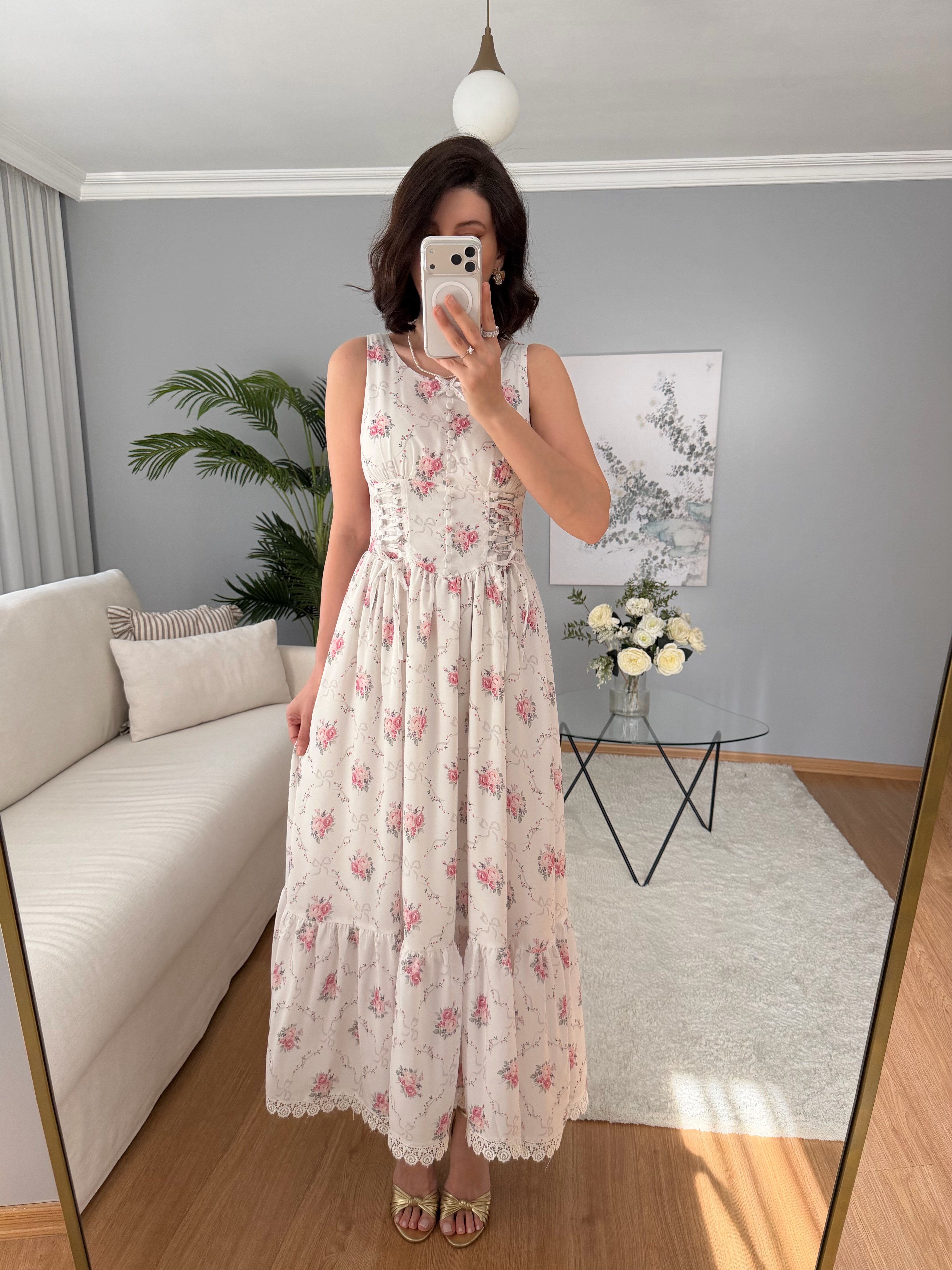 Jasmim Korse Model Çiçekli Elbise