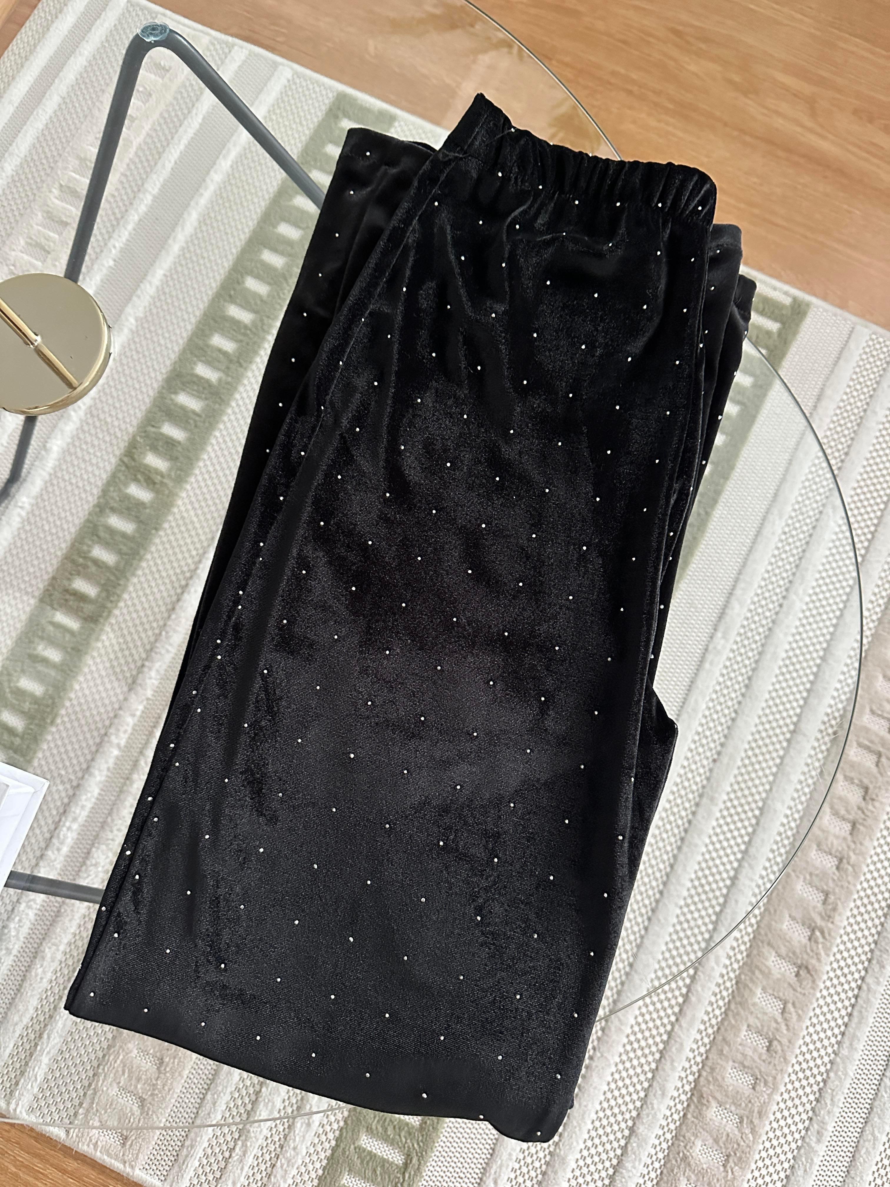 Kadife Taşlı Pantolon