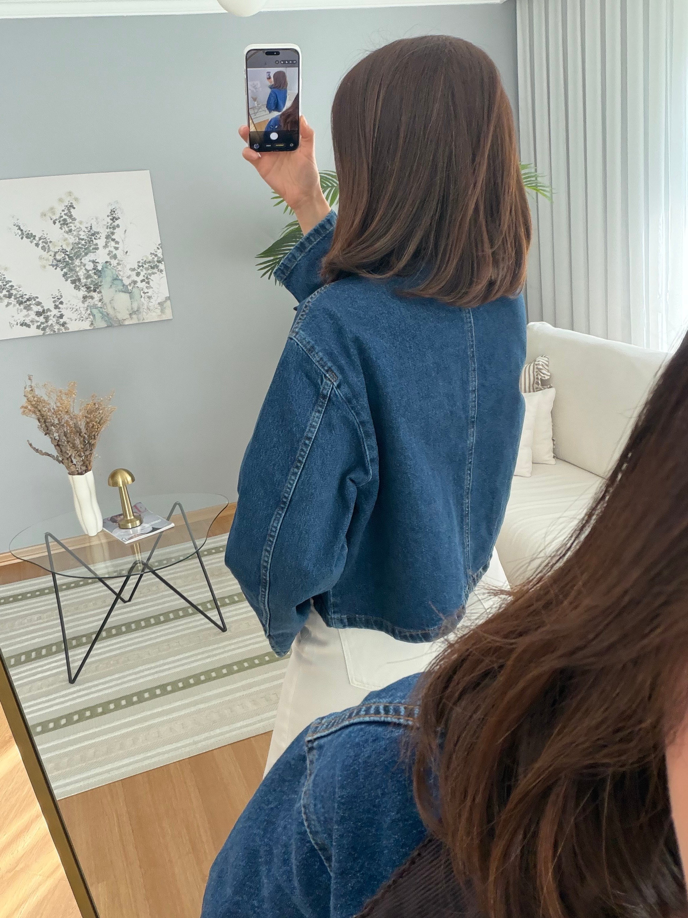 Kadife Yaka Denim Ceket 
