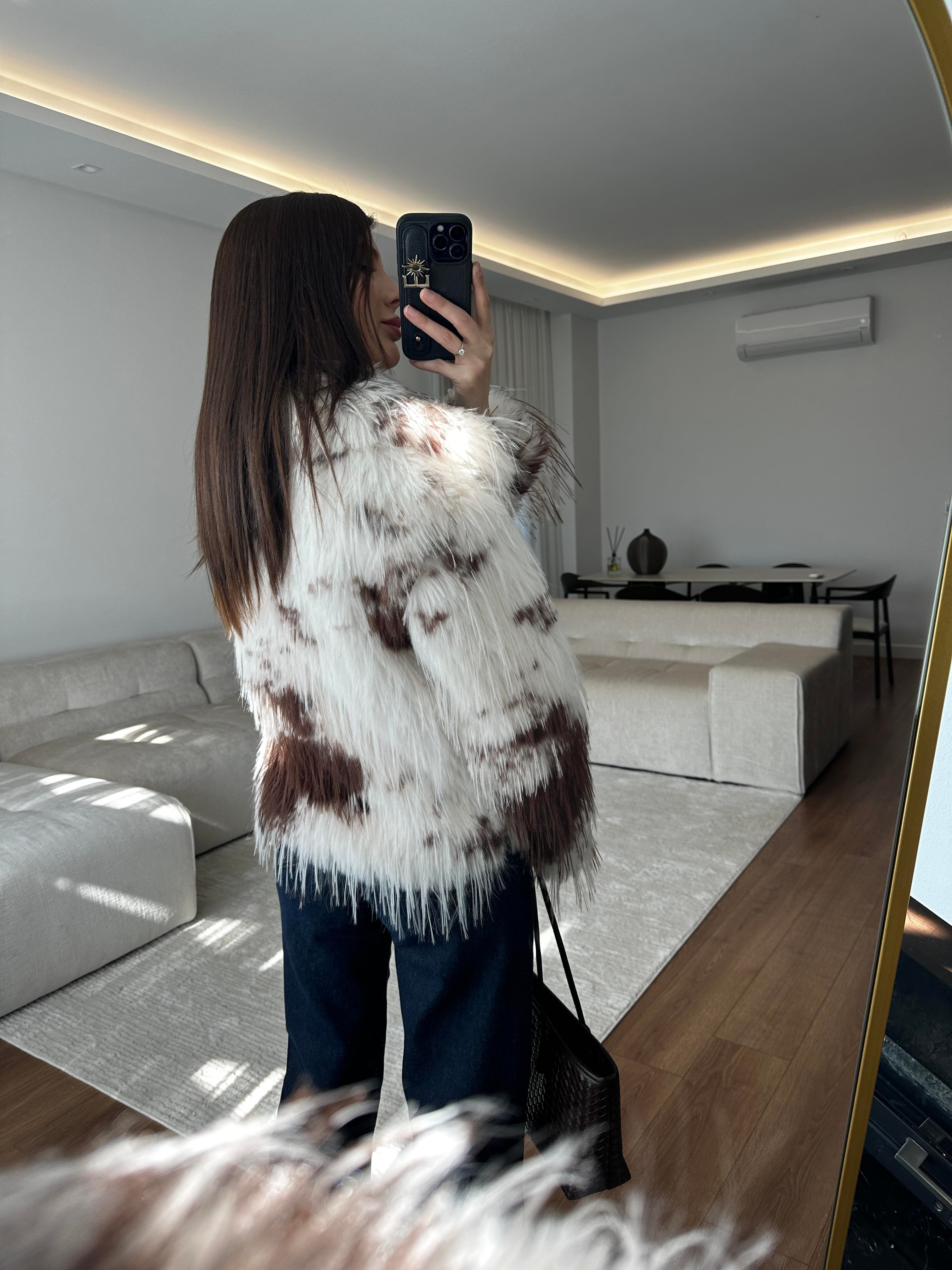 Kahve Desenli Lolita Kürk
