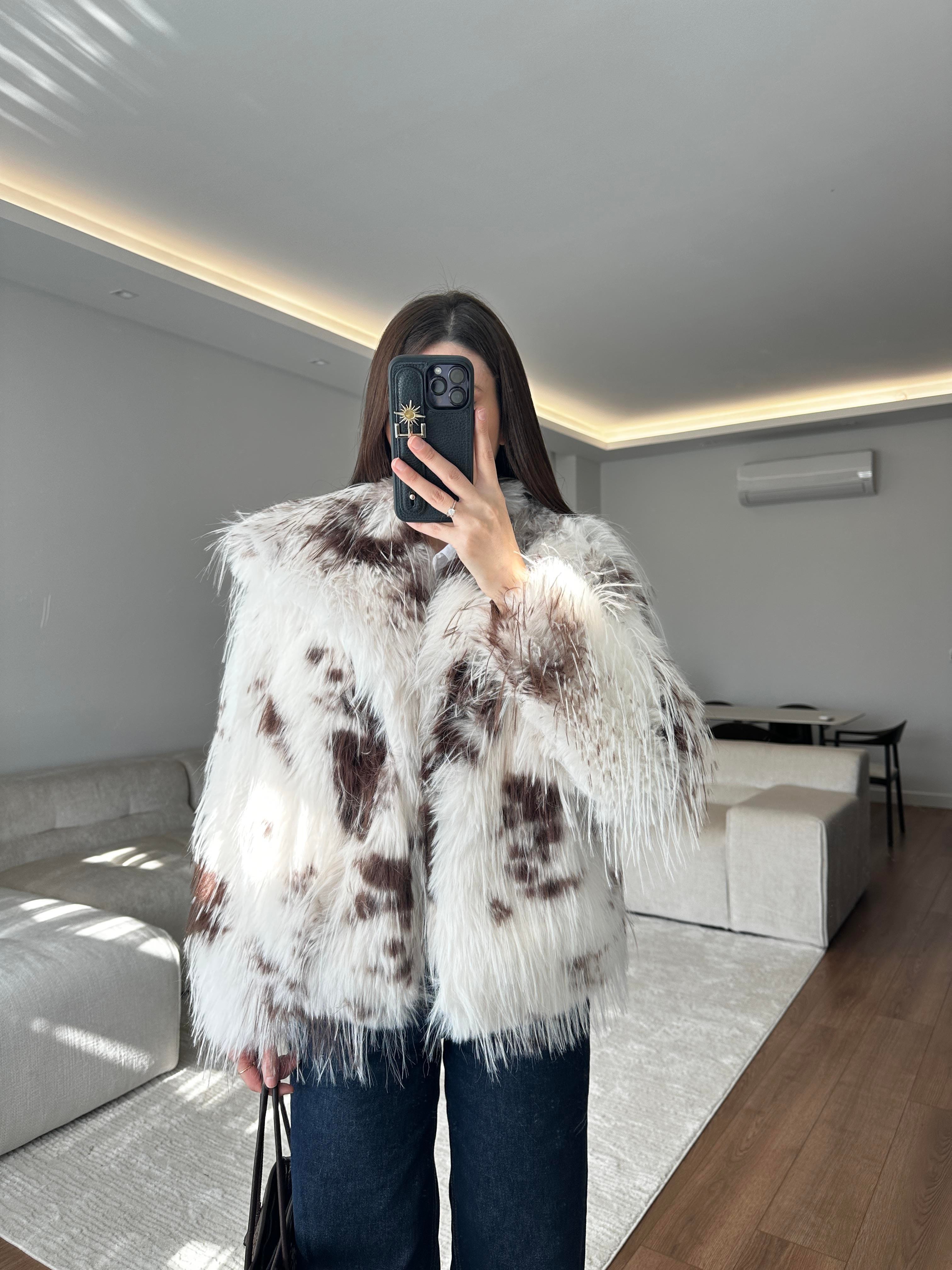 Kahve Desenli Lolita Kürk