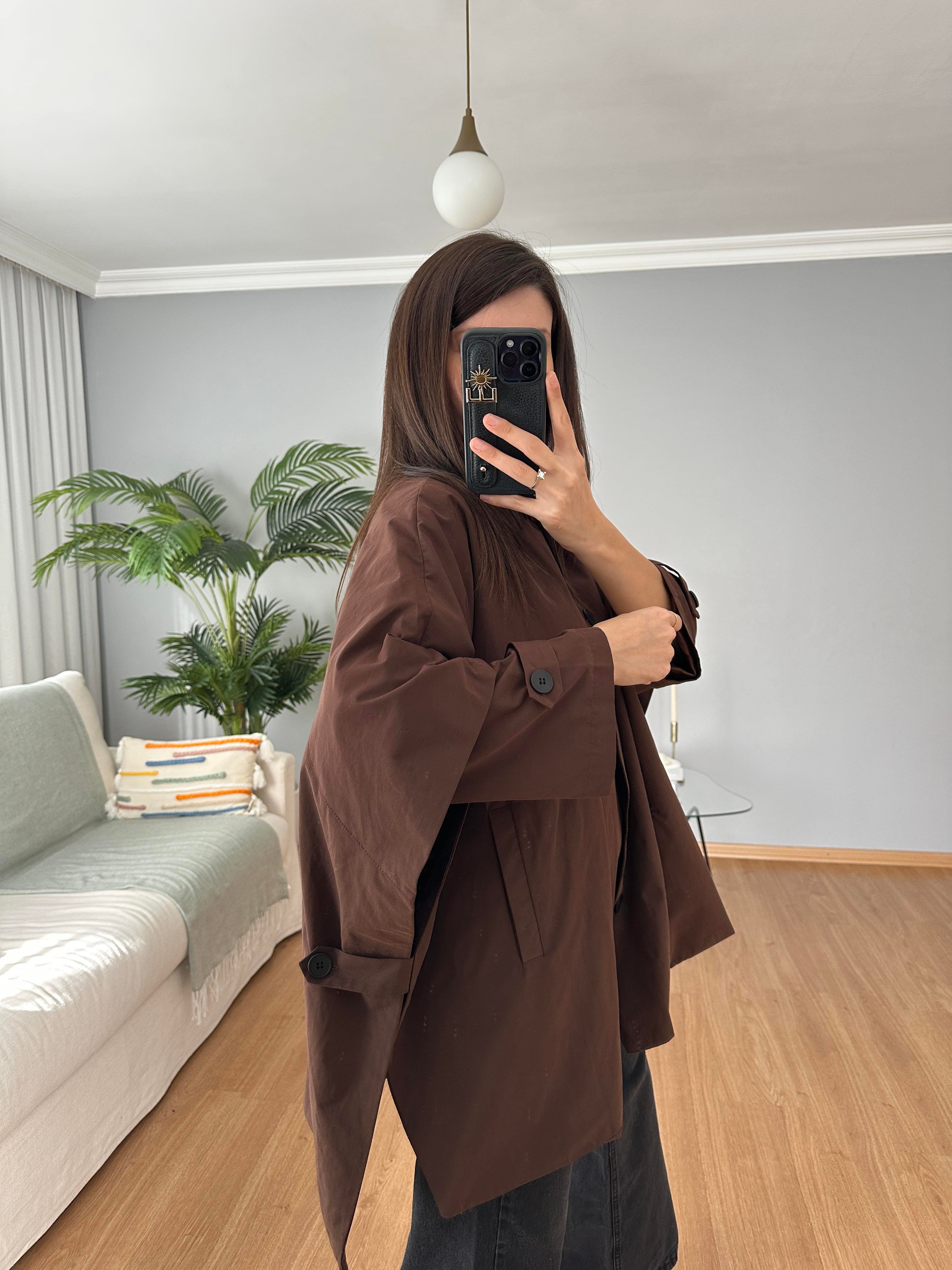 Kahve Rengi Panço Model Trençkot 