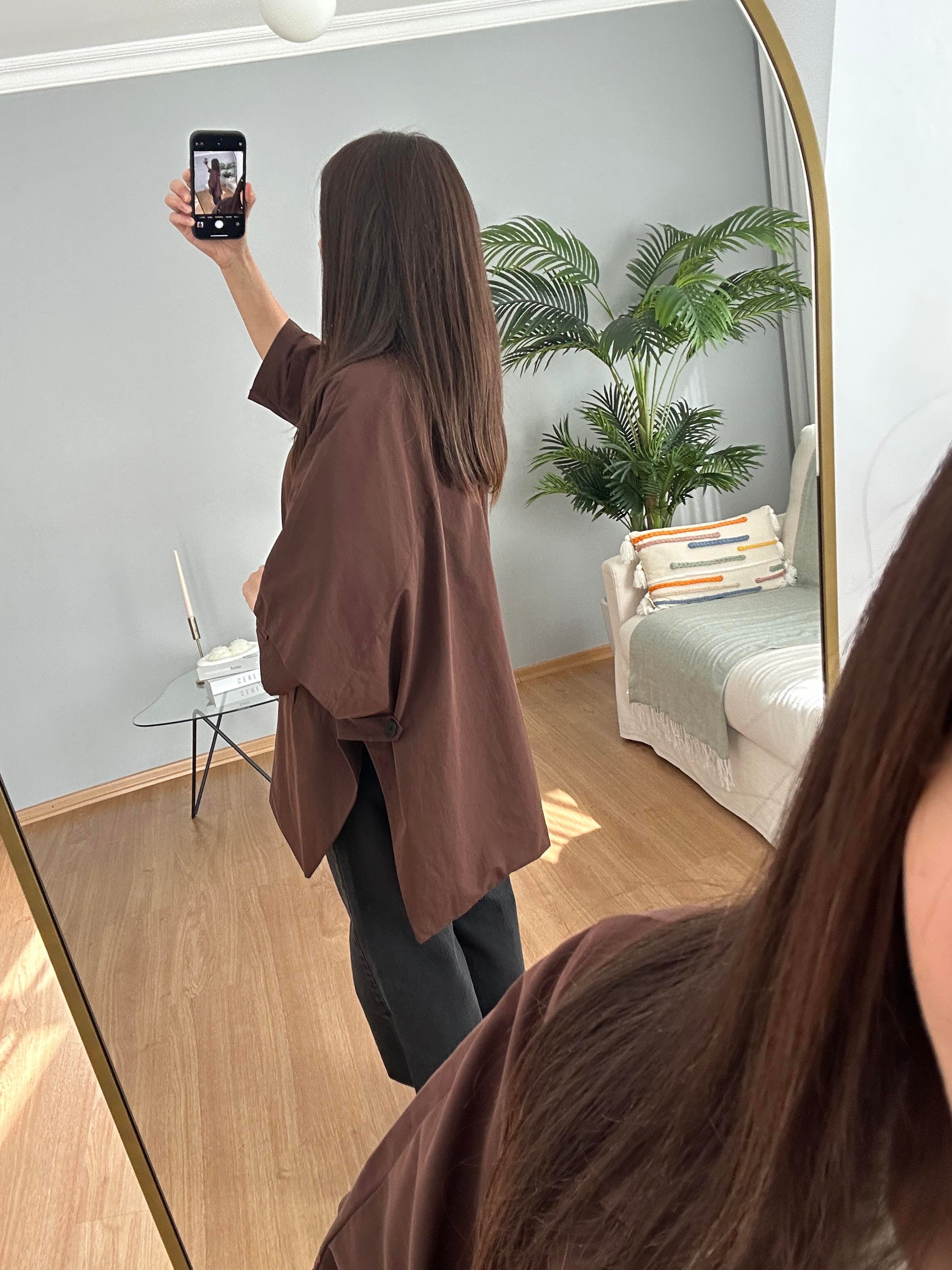 Kahve Rengi Panço Model Trençkot 