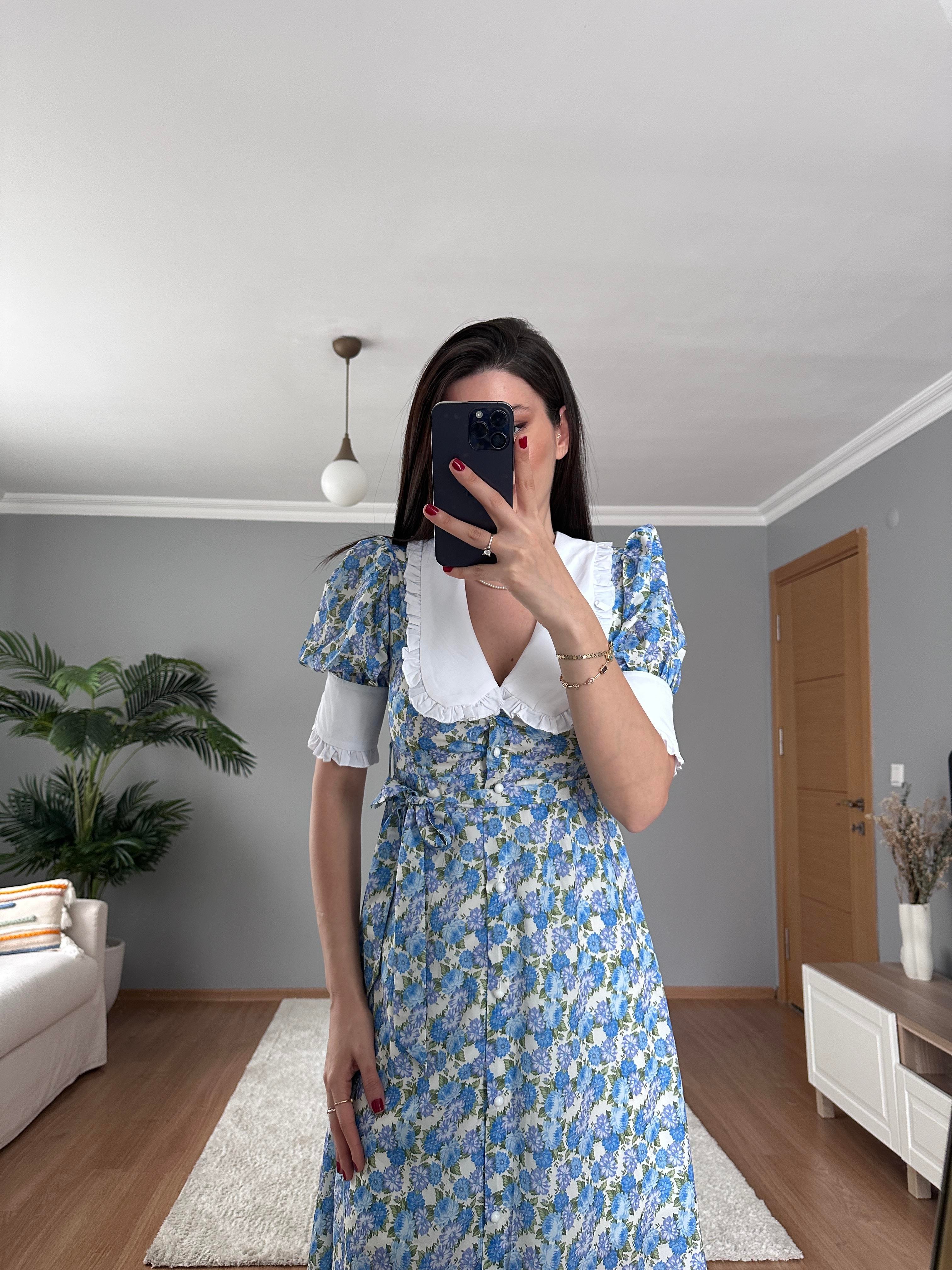 Kameliya Mavi Elbise