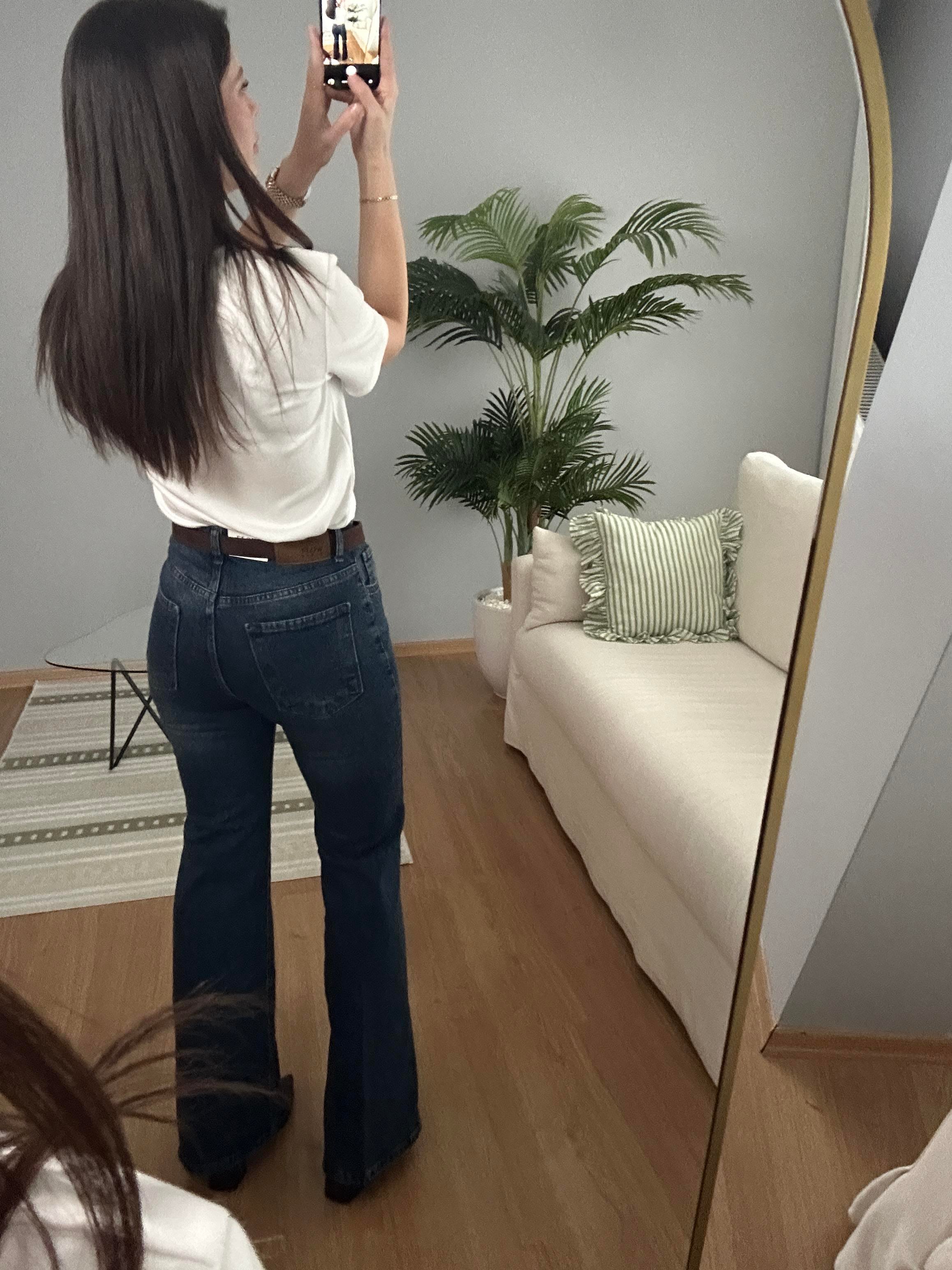 Kemerli Flare Kesim Jean