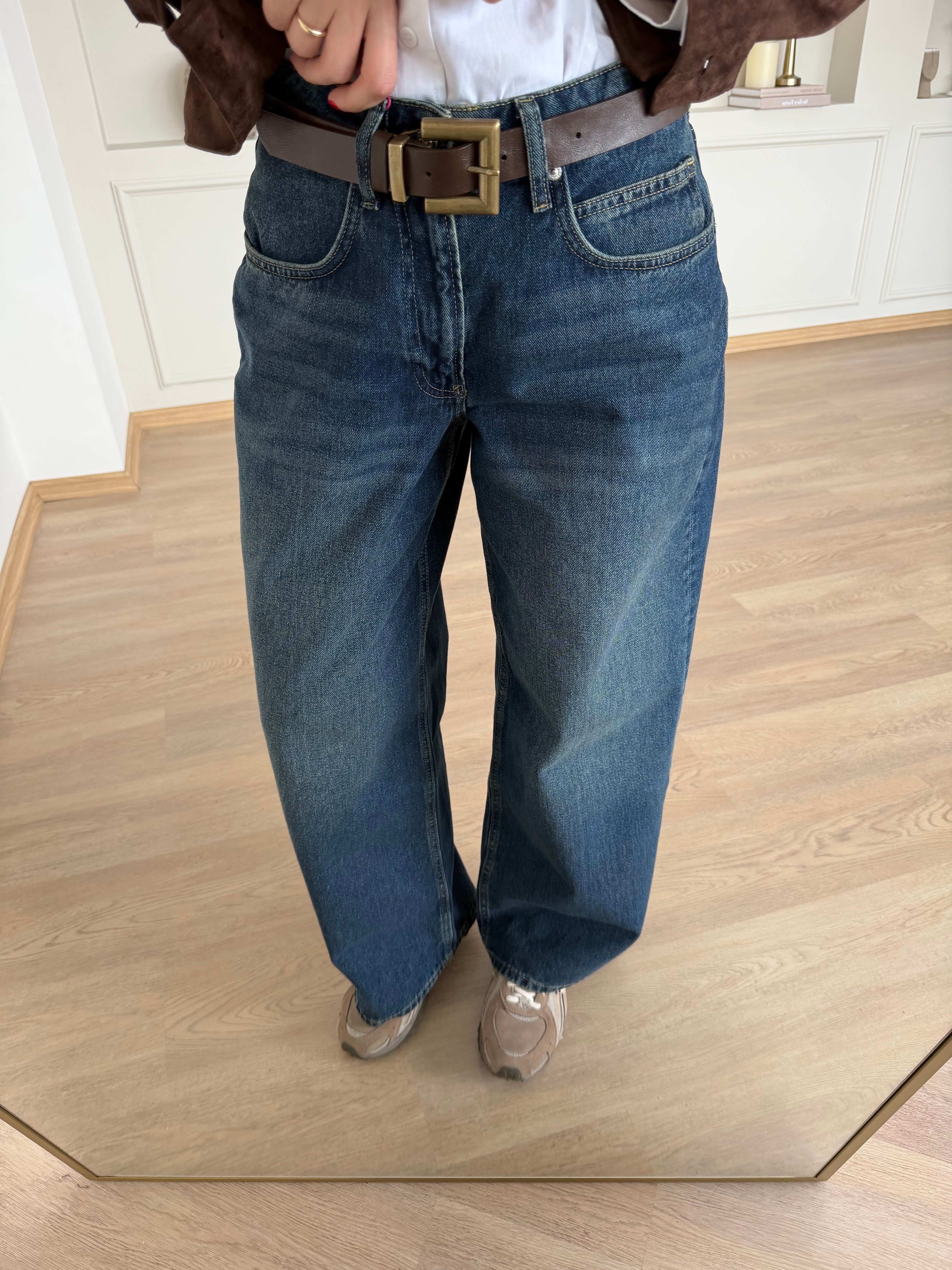 Koyu Yıkama Baggy Jean  