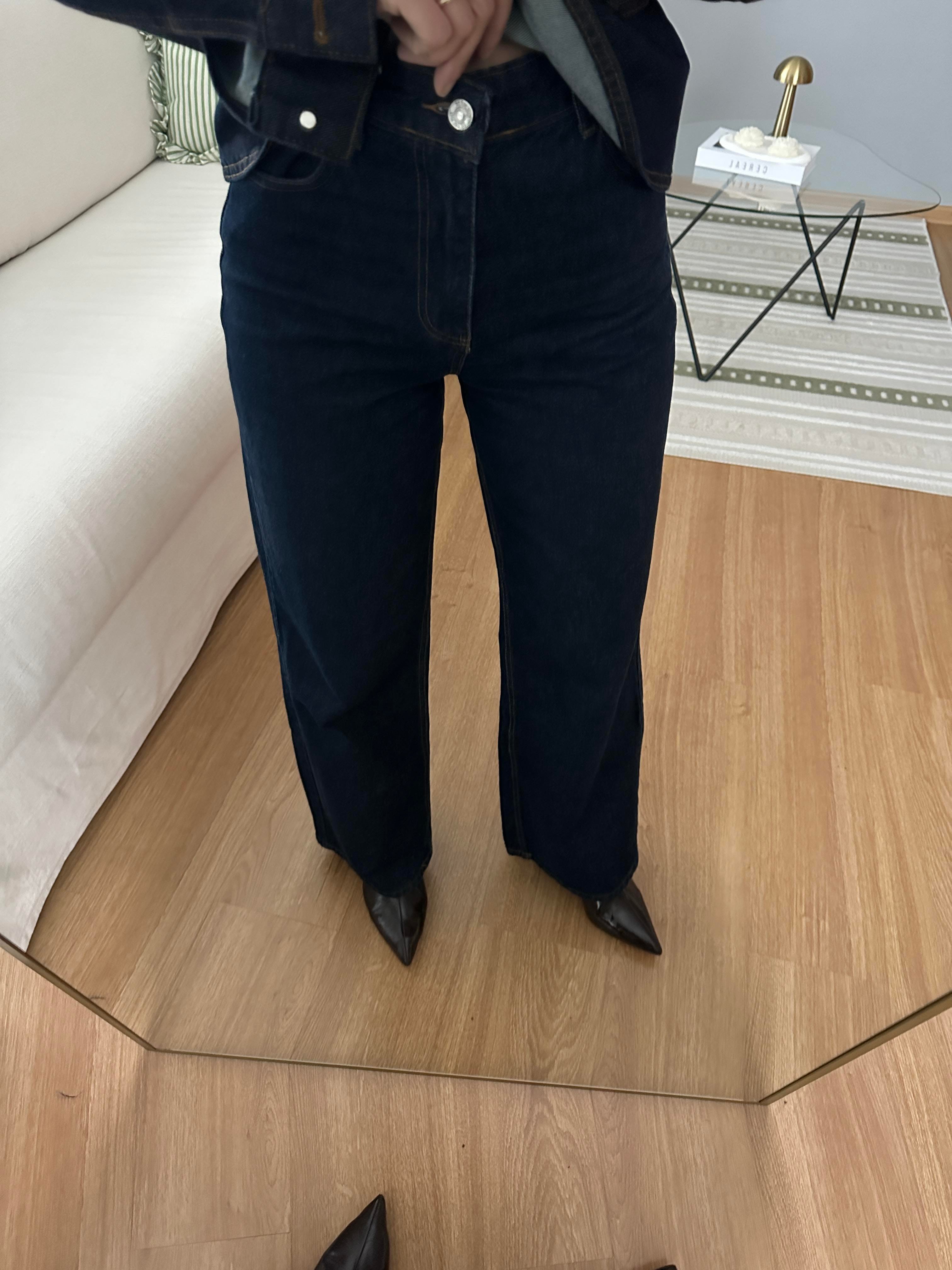 Koyu Yıkama Düz Kesim Jean