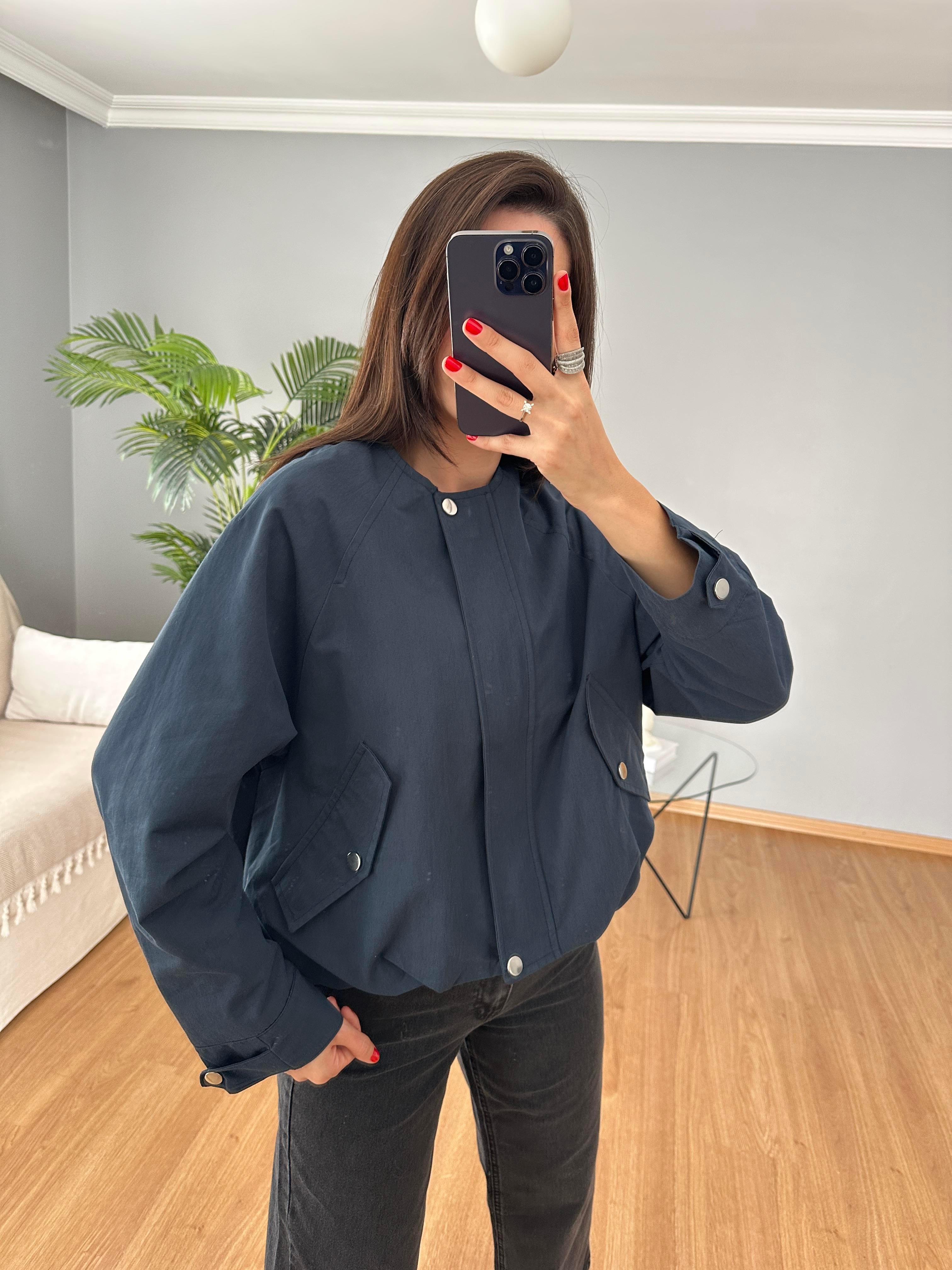 Lacivert Bomber Ceket