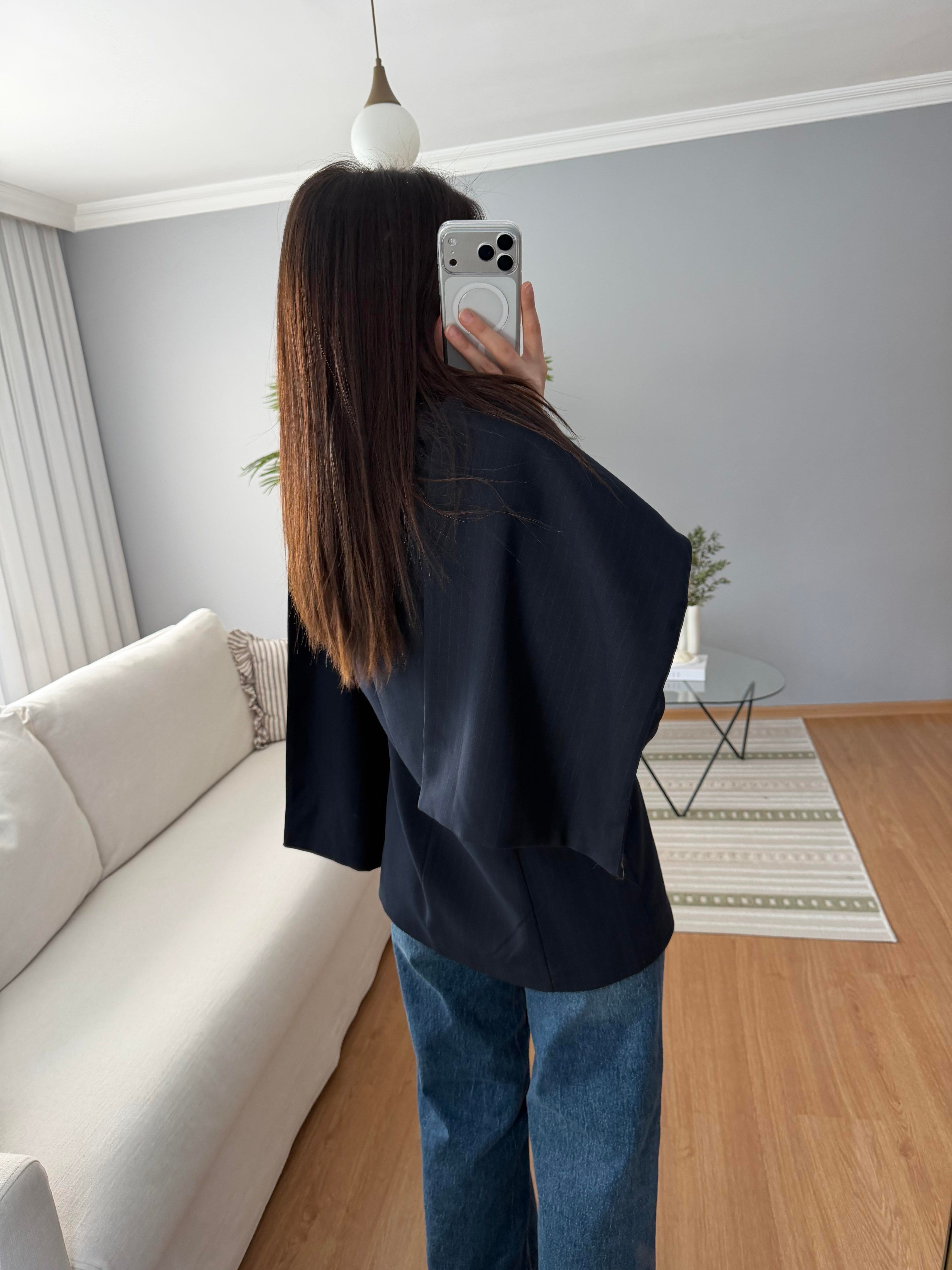 Lacivert Şal Yaka Blazer Ceket 
