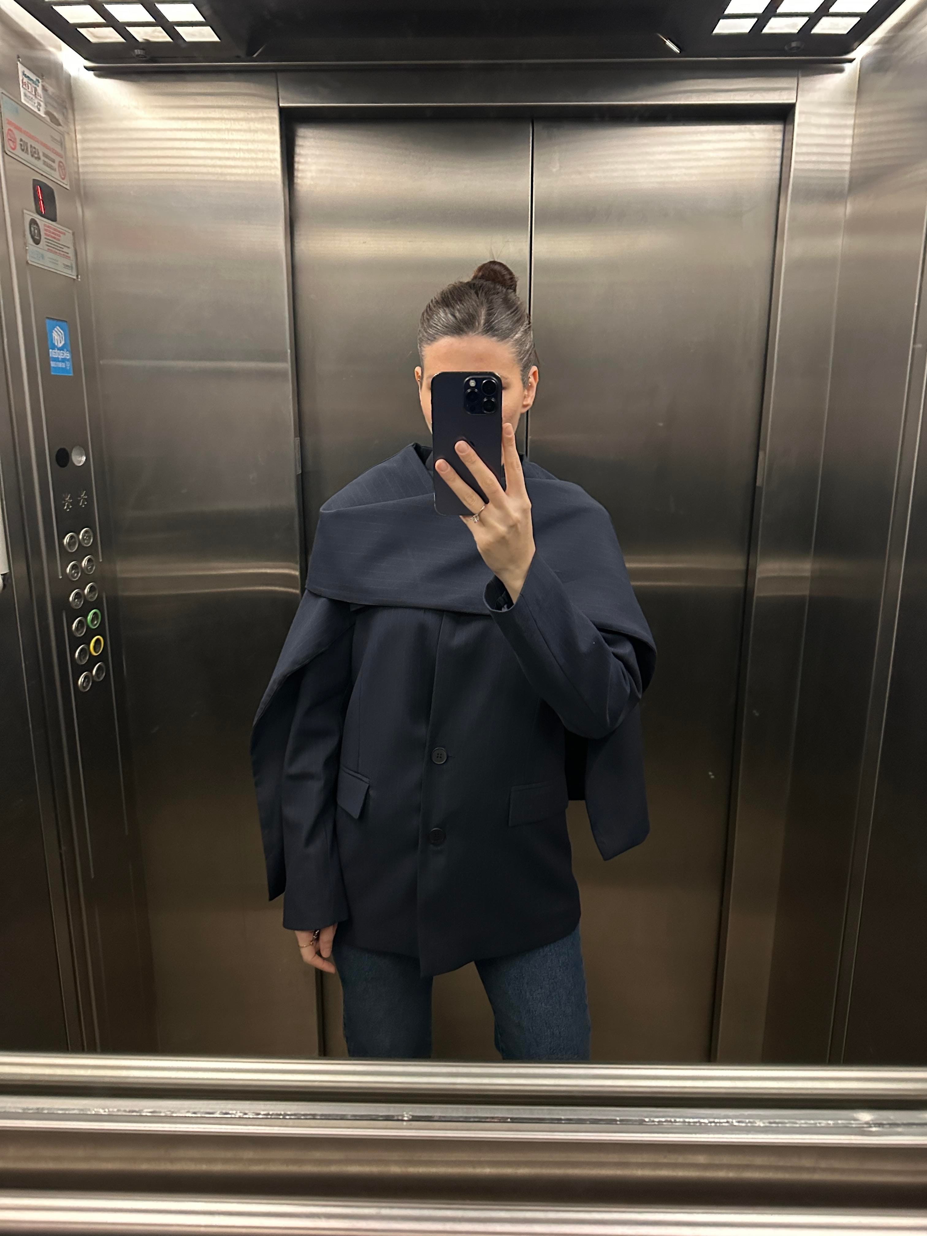 Lacivert Şal Yaka Blazer Ceket 