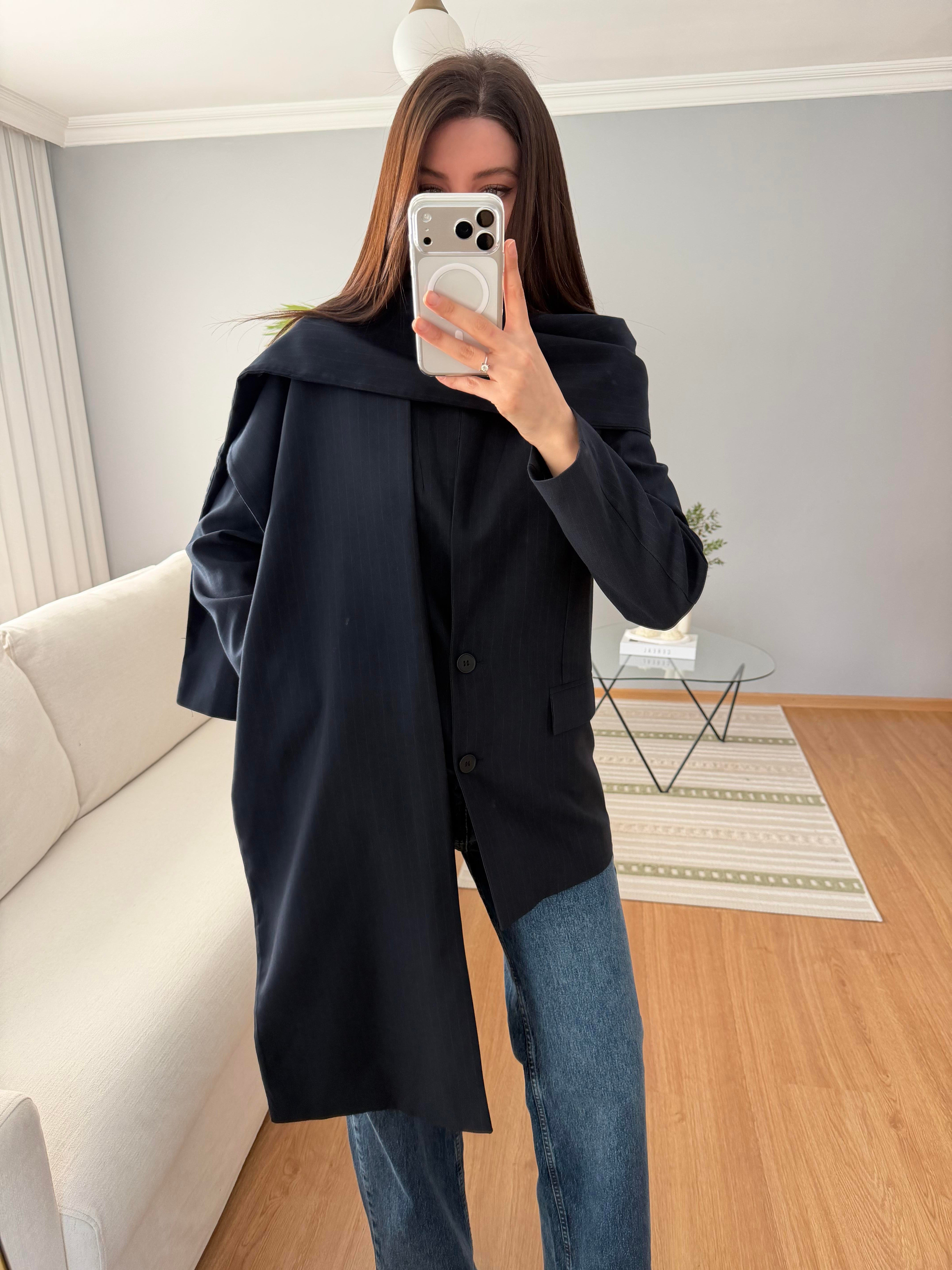 Lacivert Şal Yaka Blazer Ceket 