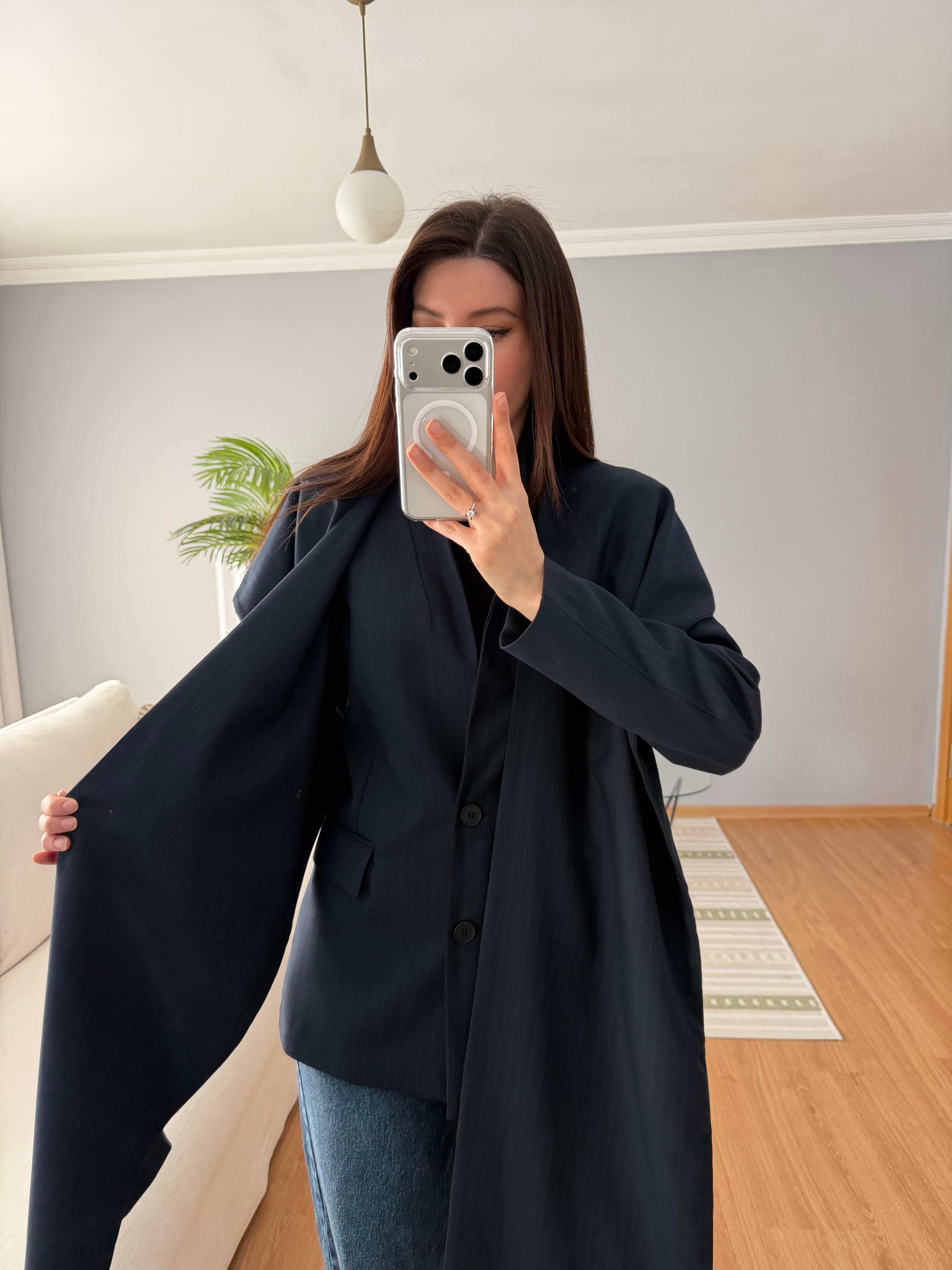 Lacivert Şal Yaka Blazer Ceket 