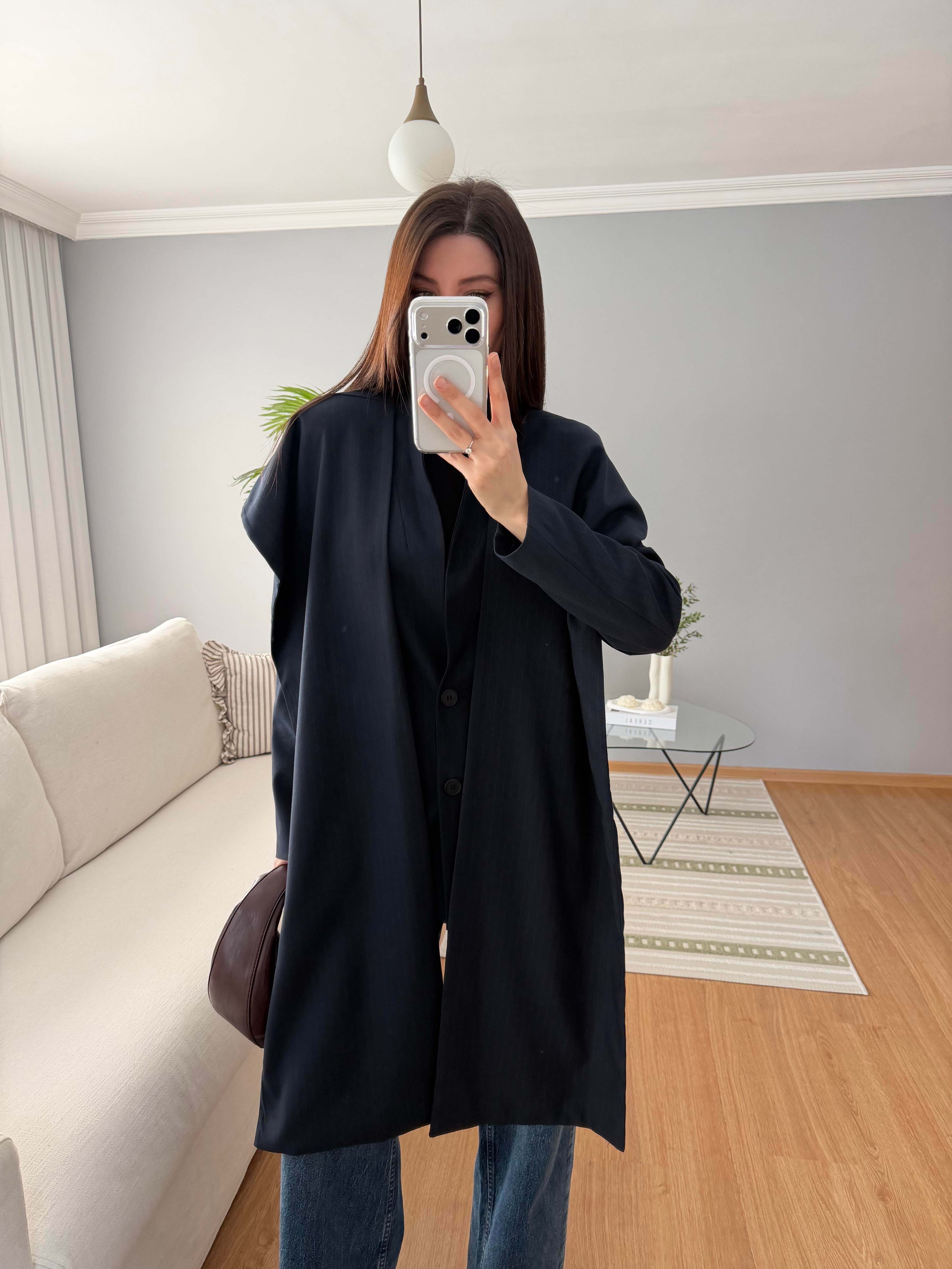 Lacivert Şal Yaka Blazer Ceket 