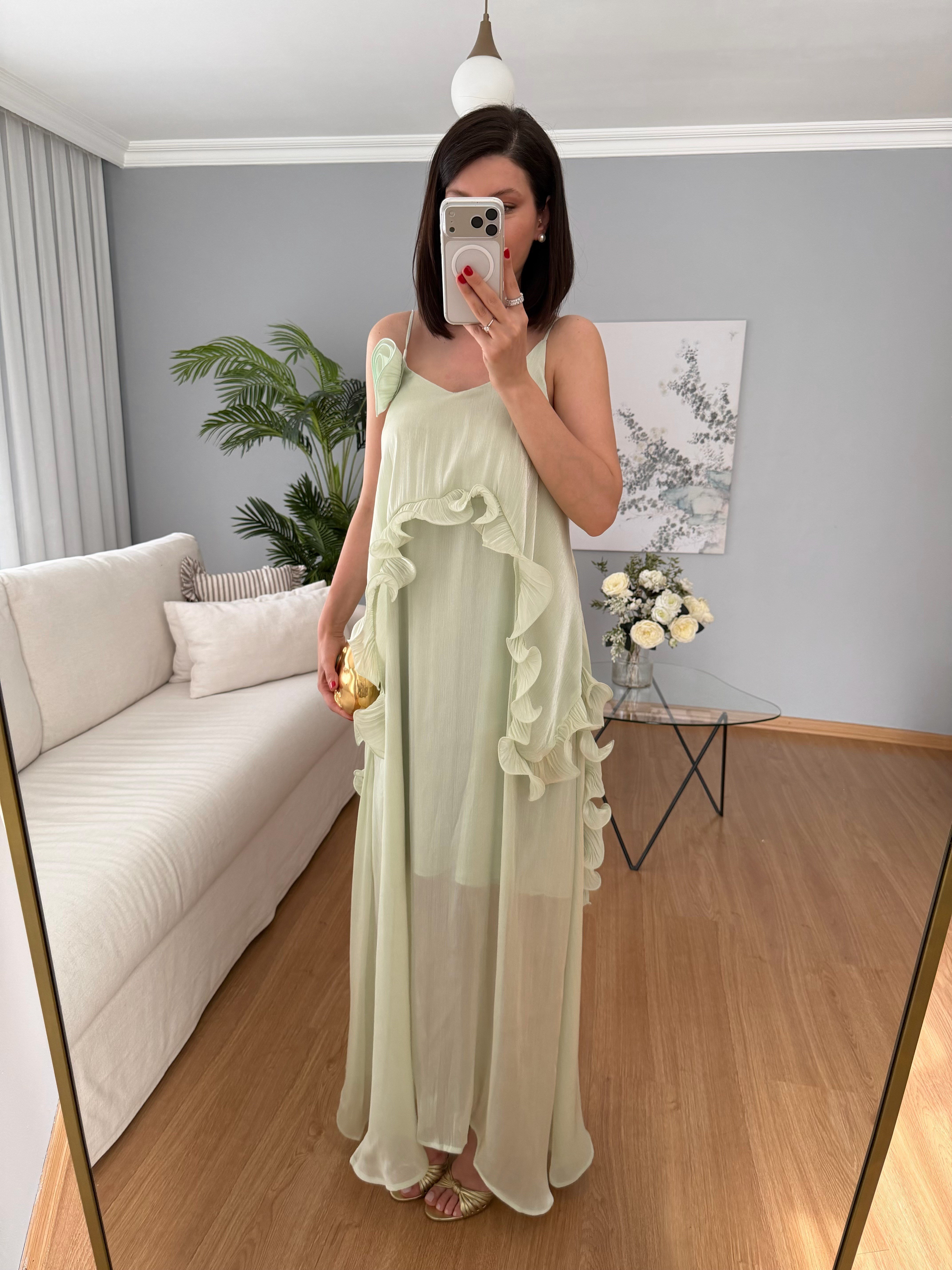 Liva Gül Detaylı Elbise