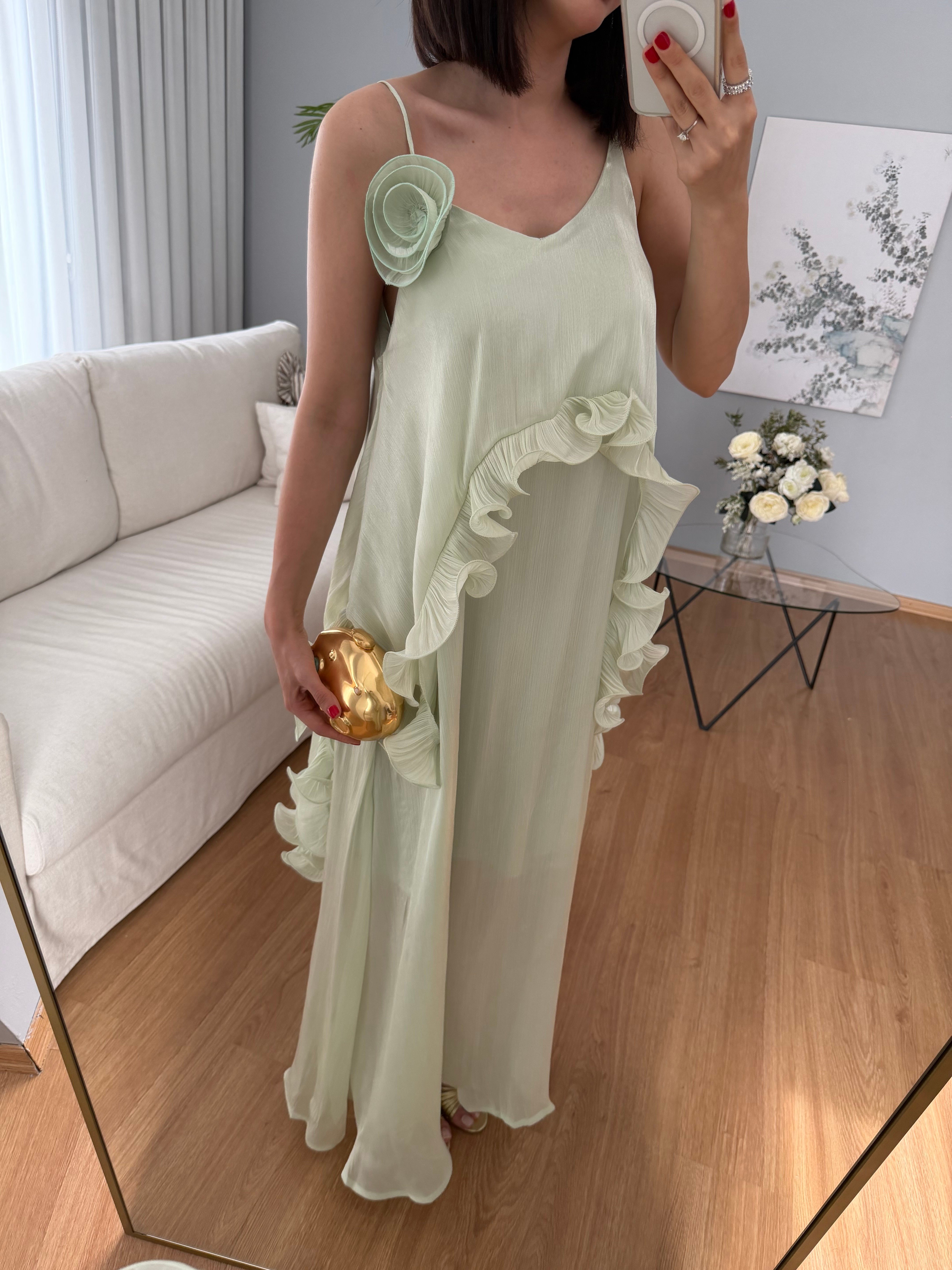 Liva Gül Detaylı Elbise
