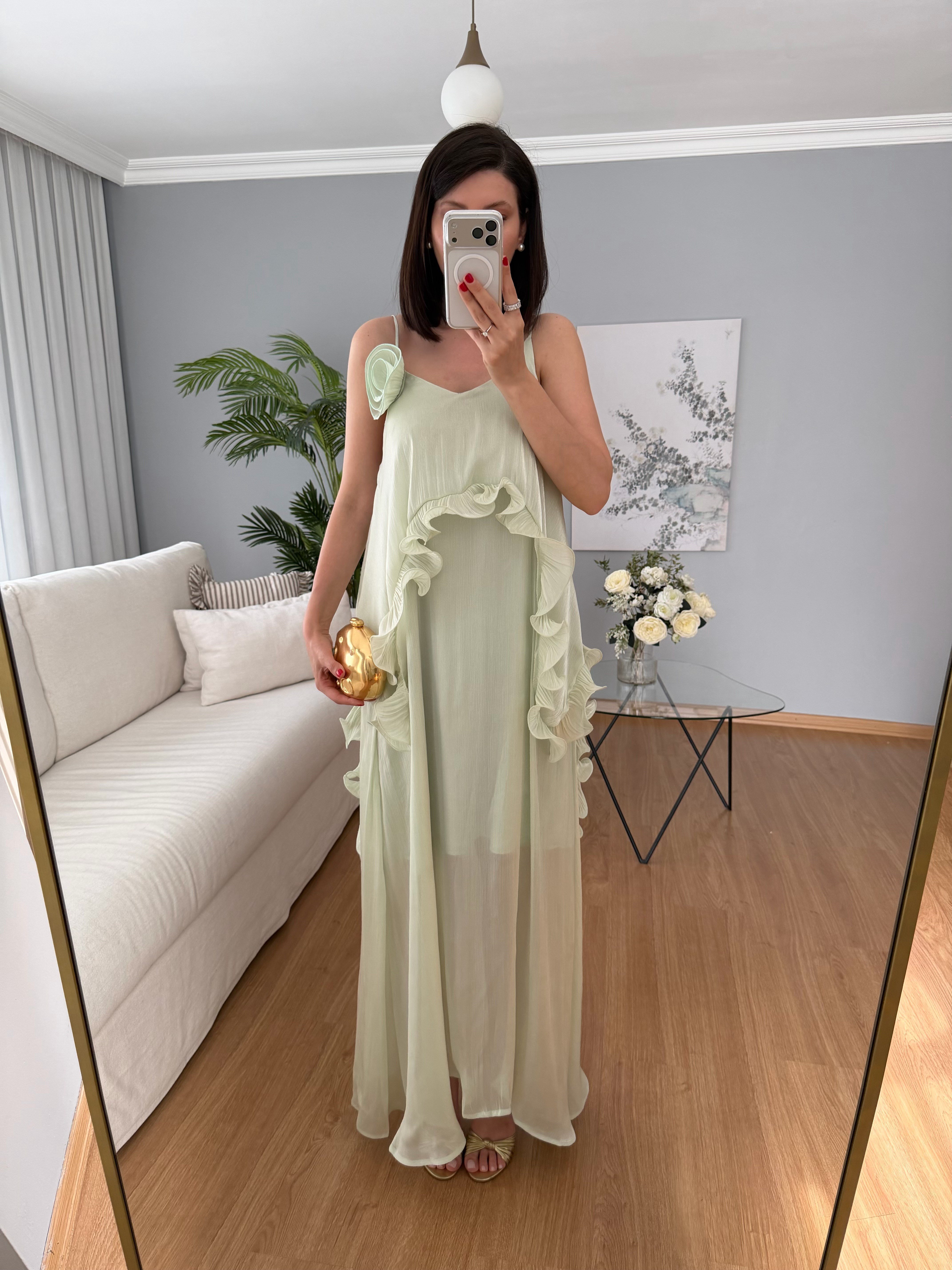 Liva Gül Detaylı Elbise