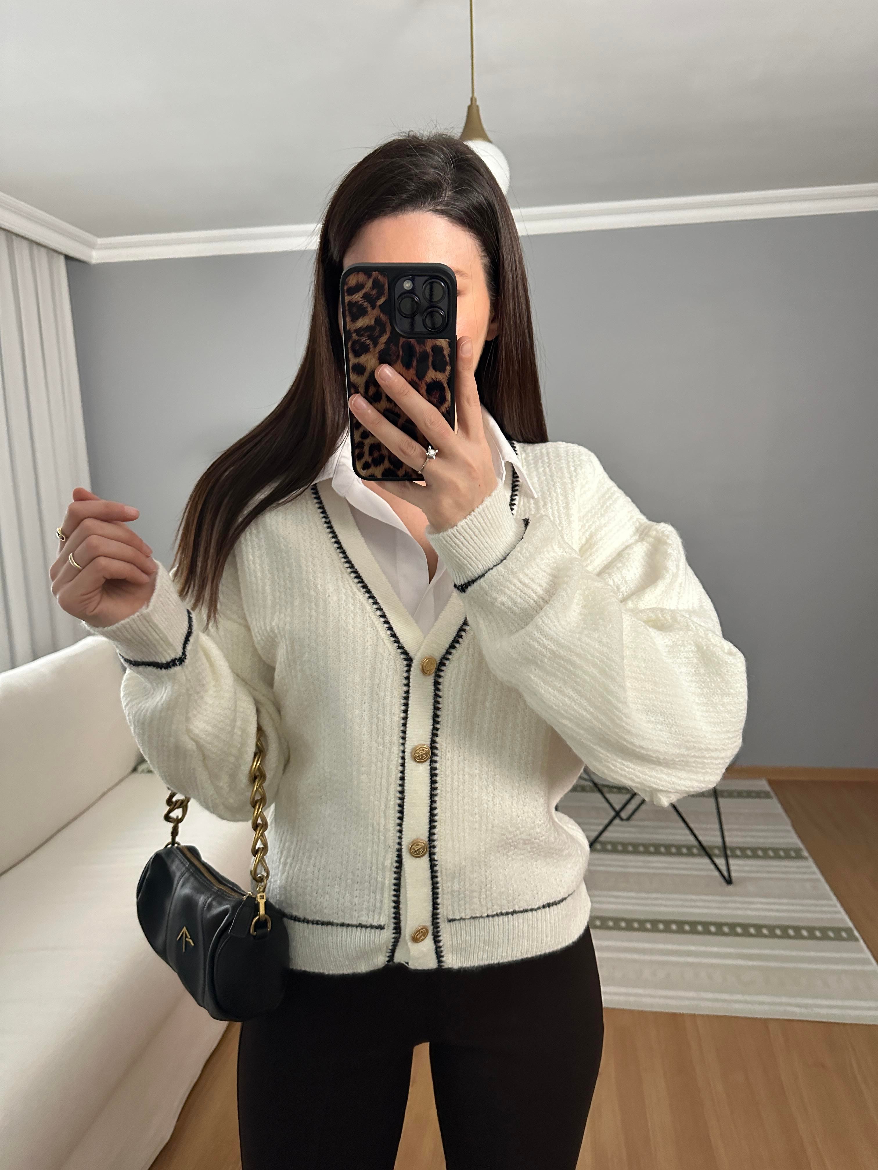 Malina Gold Düğmeli Hırka