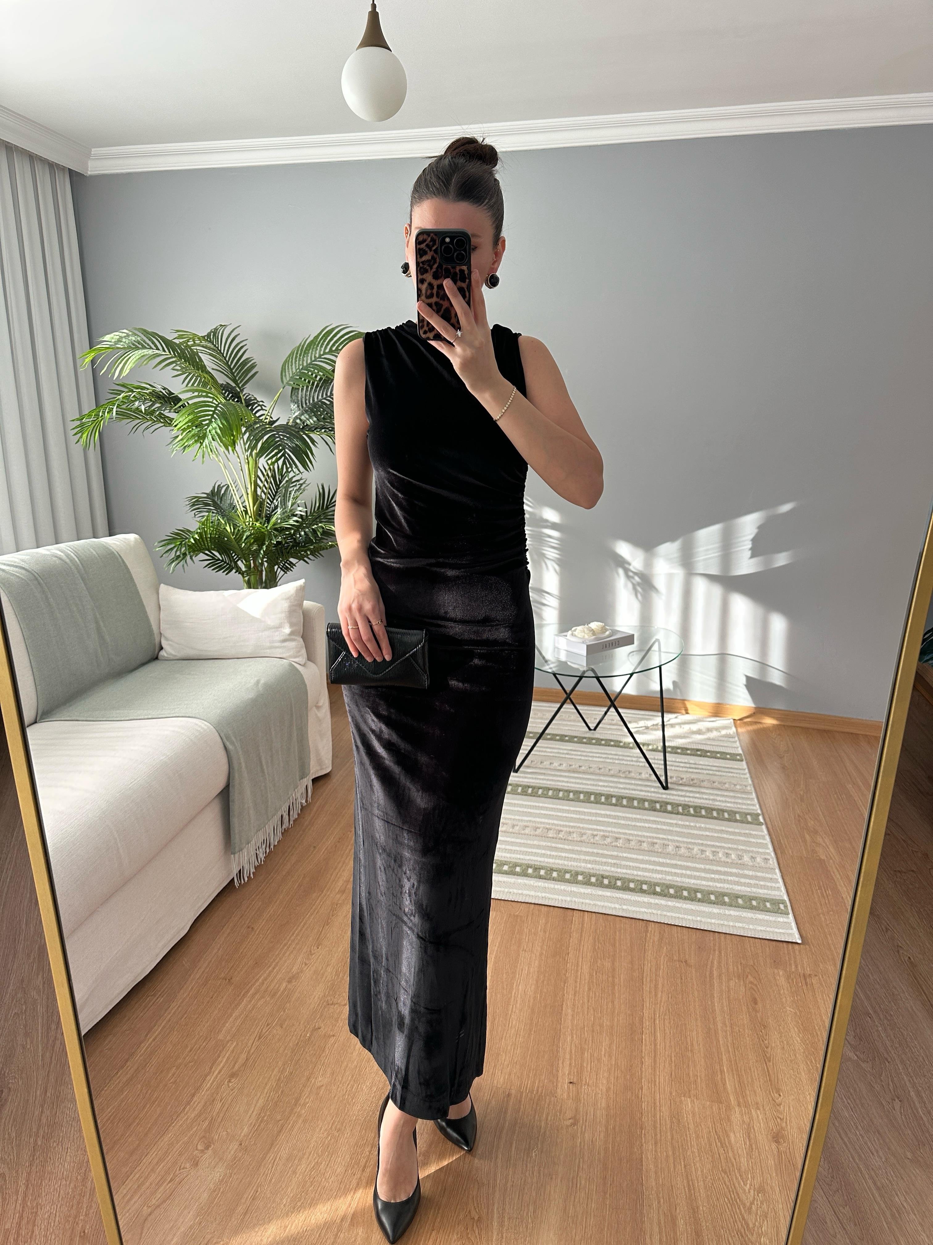 Maxi Boy Kadife Elbise