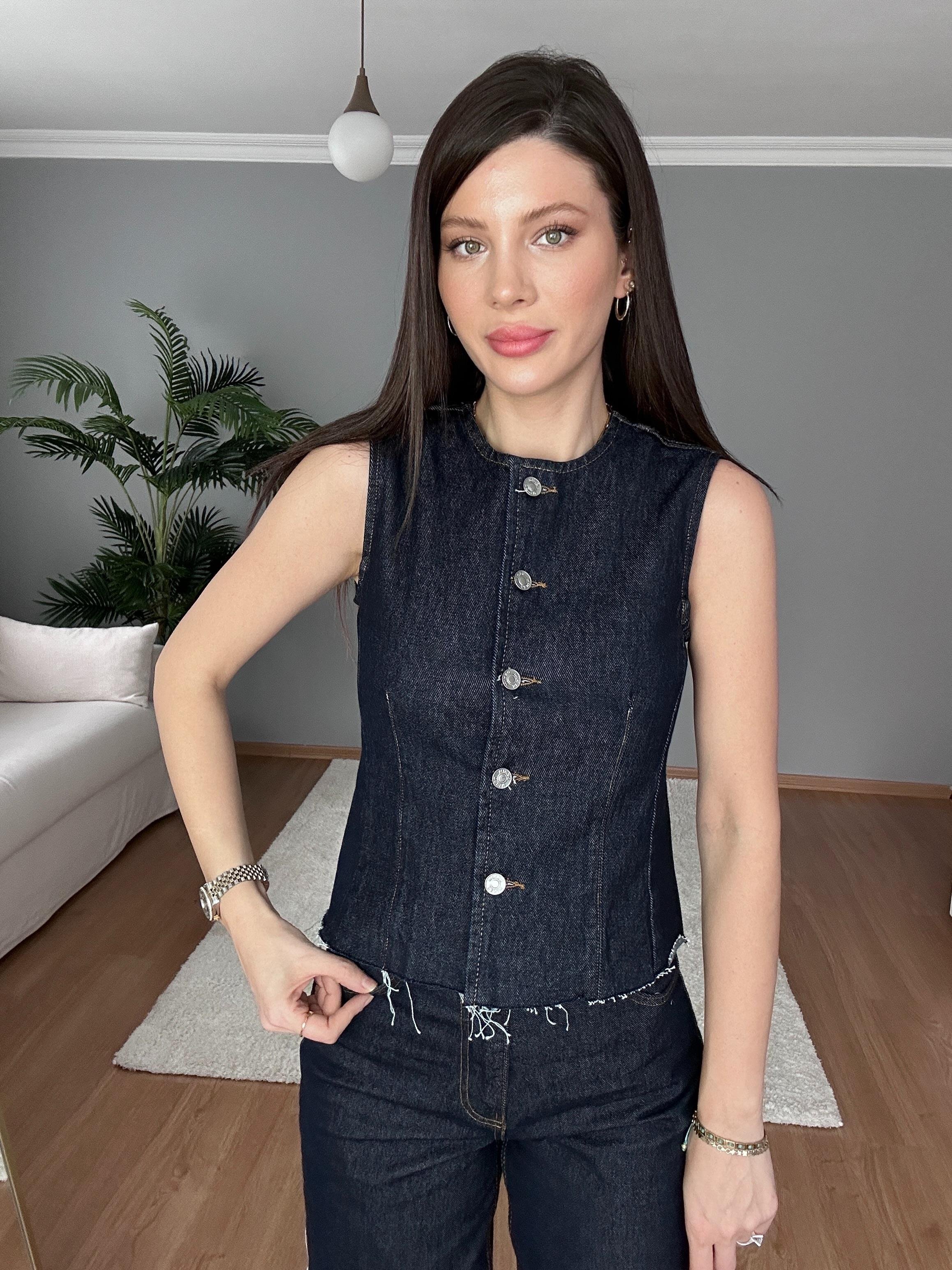 Mia Denim Yelekli Takım