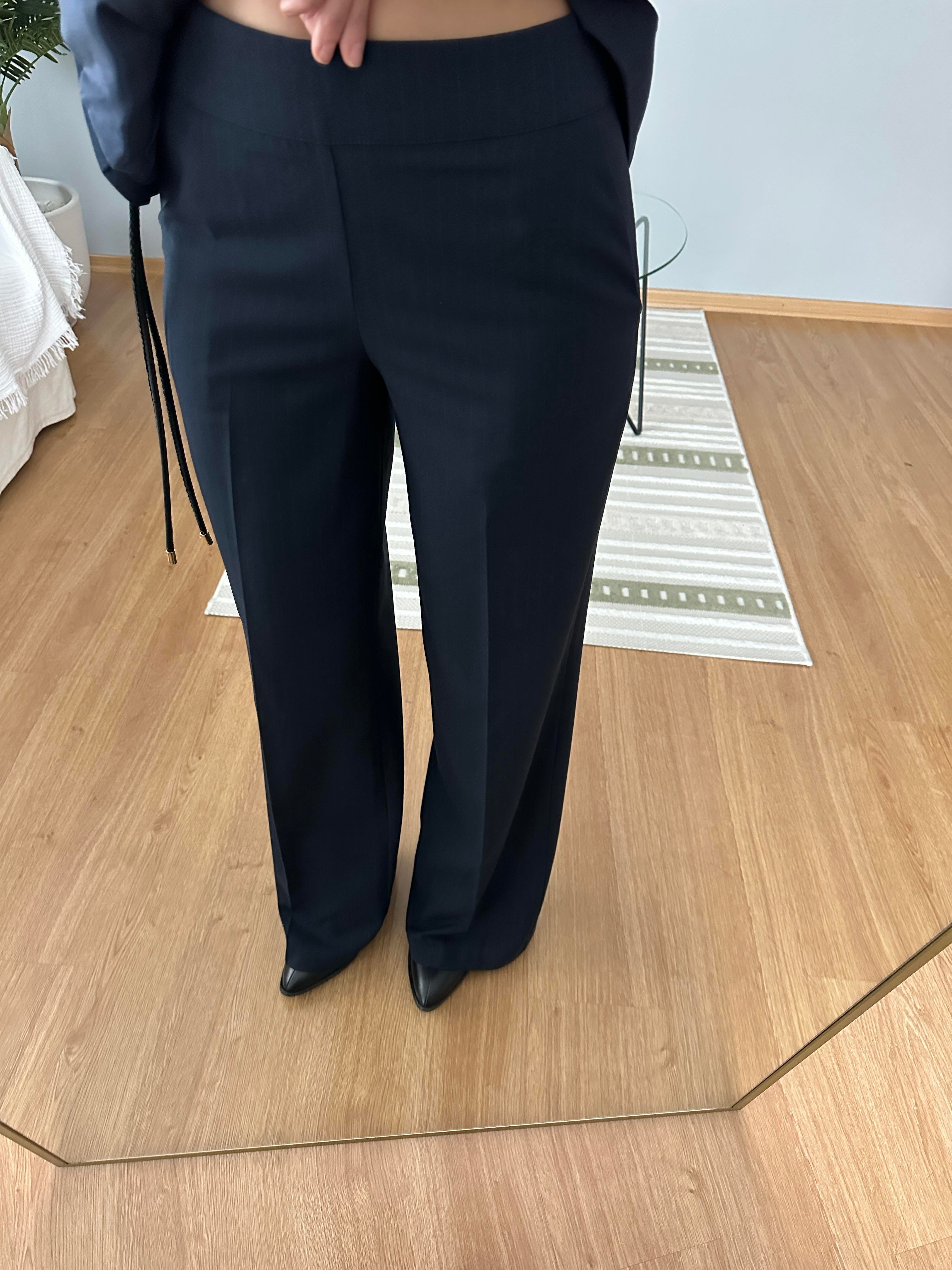 Navy Kemerli Yelek Takım