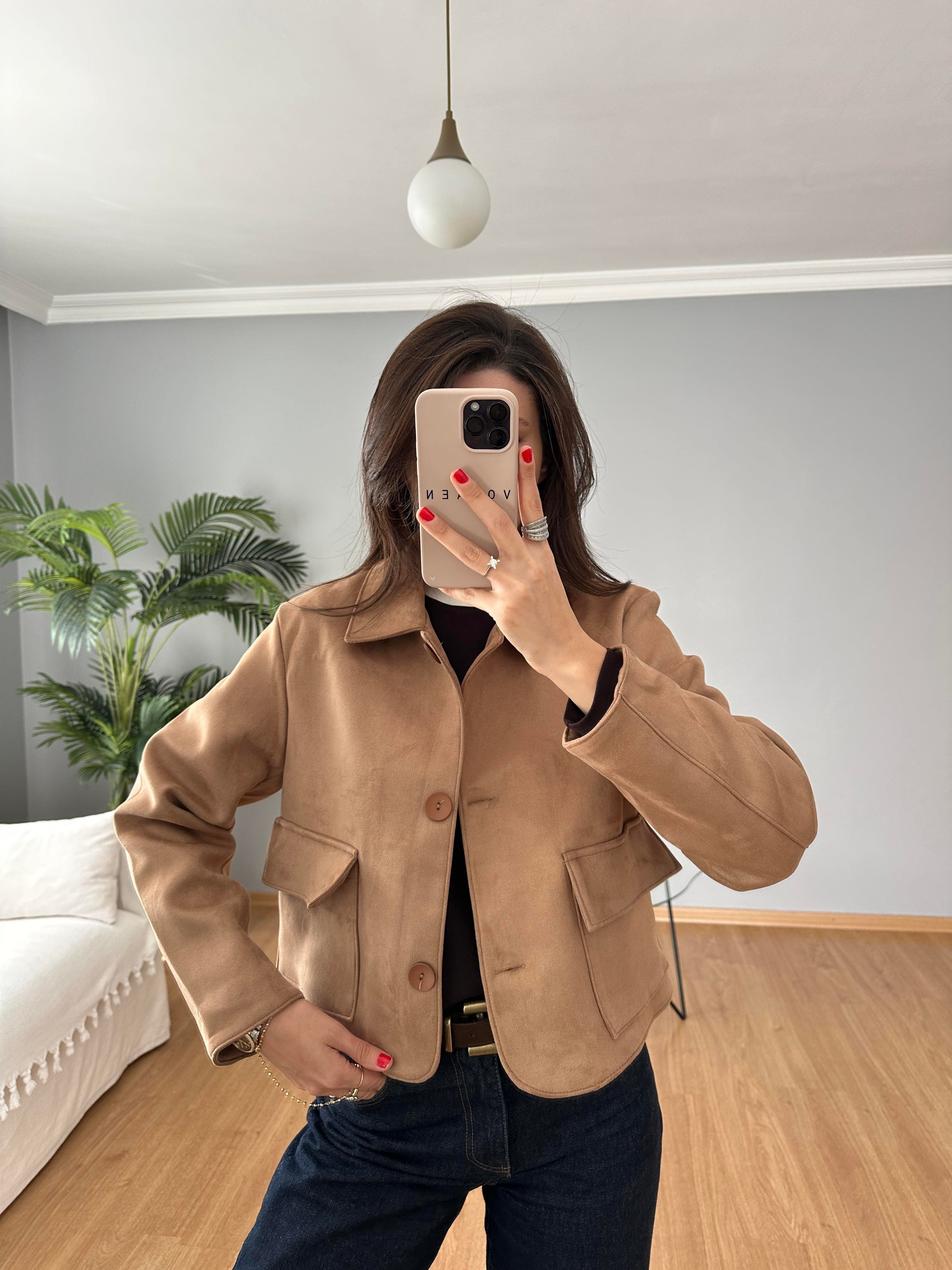 Nora Camel Süet Ceket 
