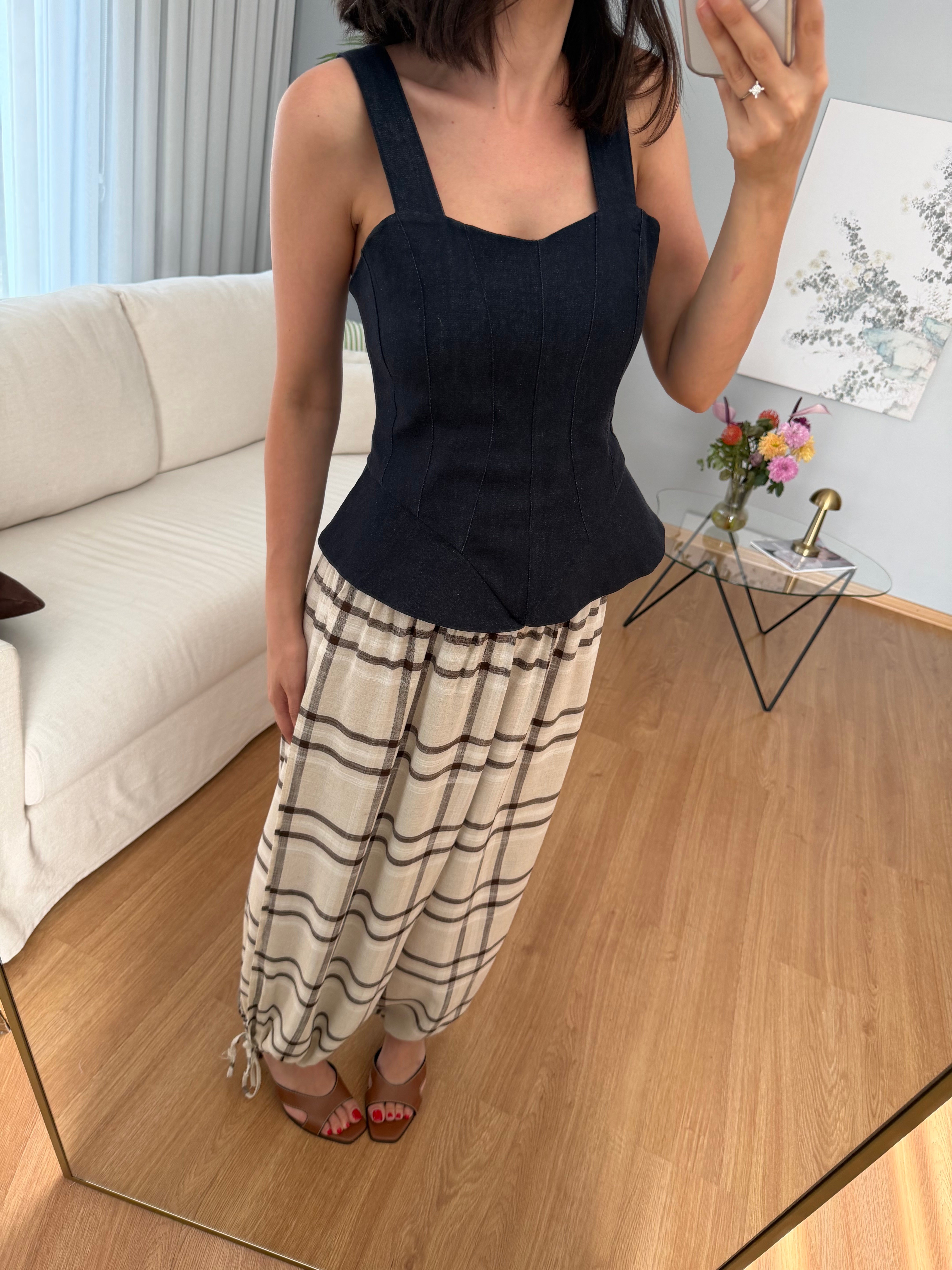Paça Büzgülü Şalvar Pantolon