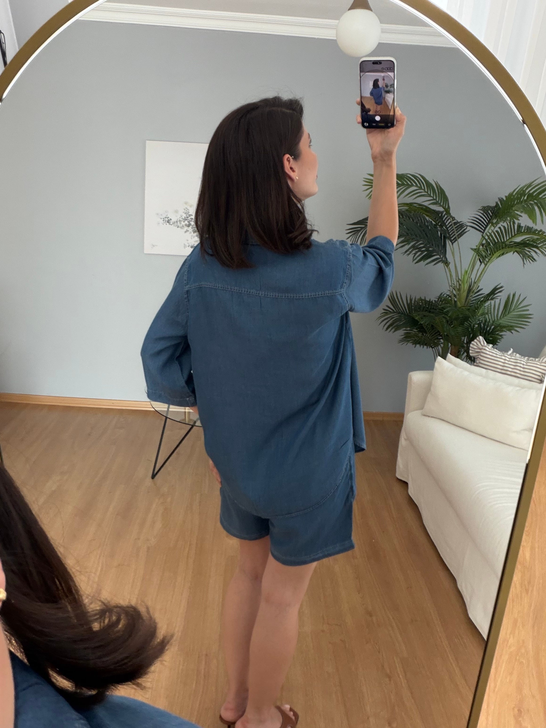Paline Denim Rengi Şortlu Takım