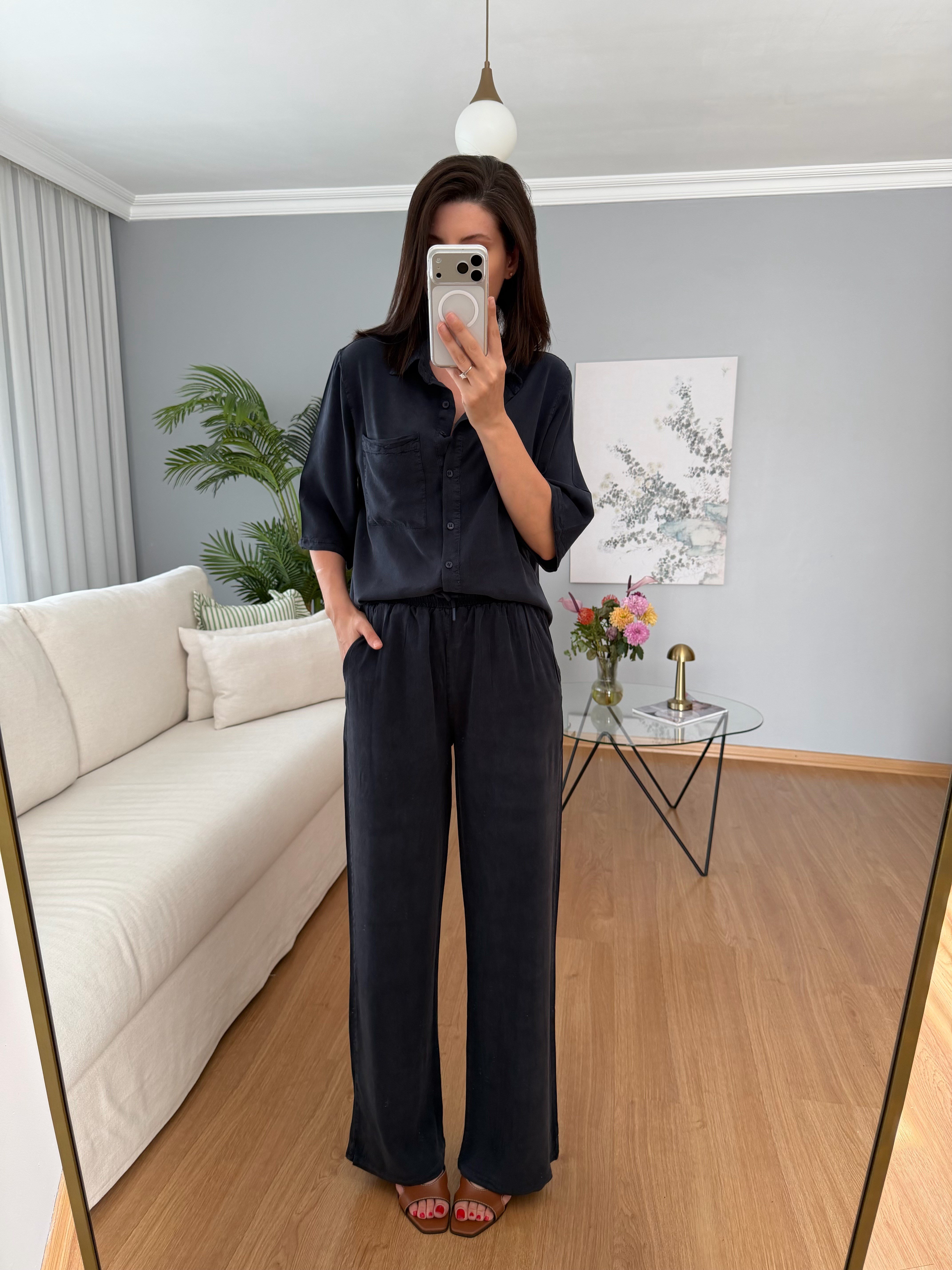 Paline Lacivert Renk Tencel Takım