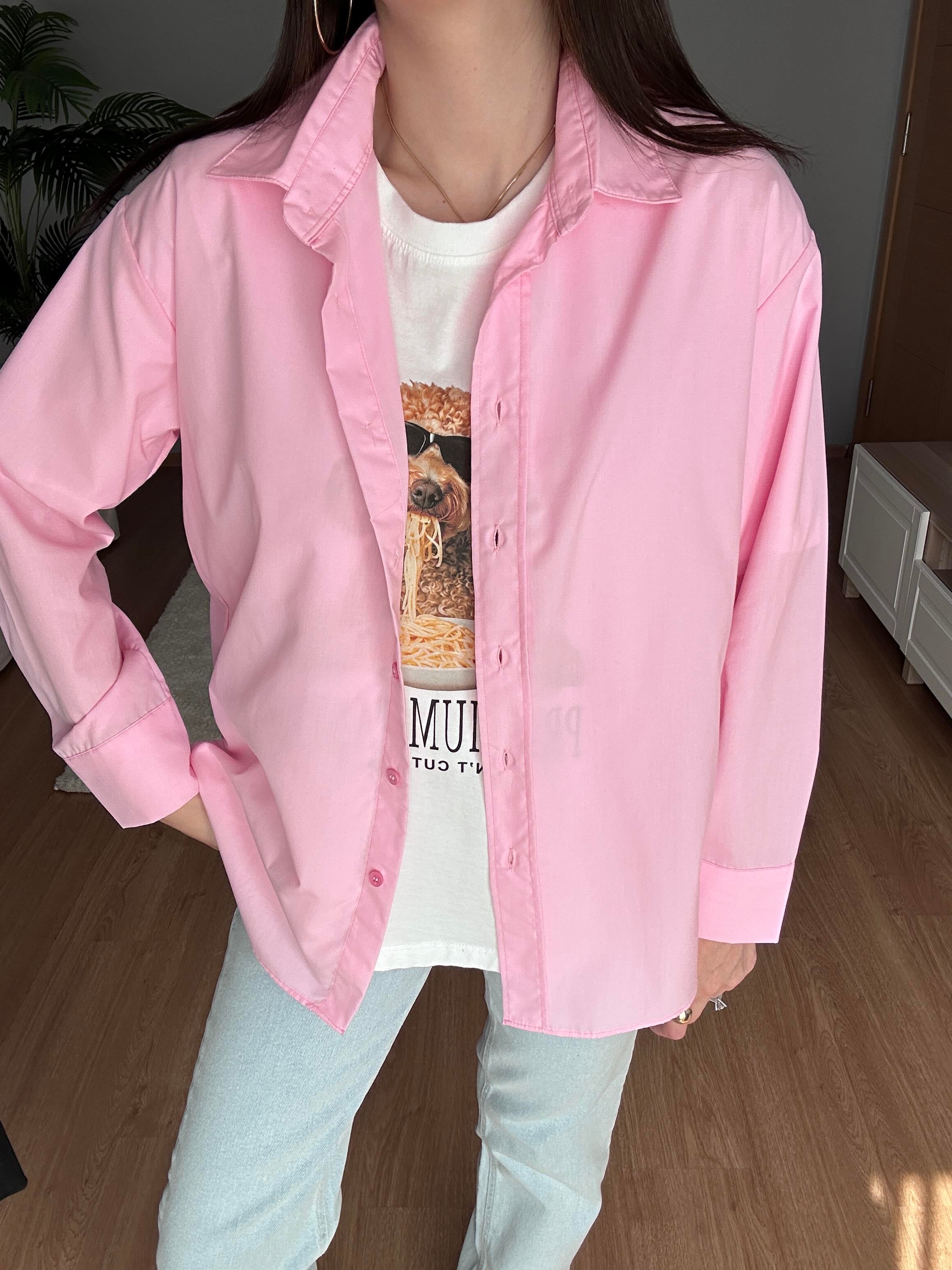 Pembe Poplin Gömlek 