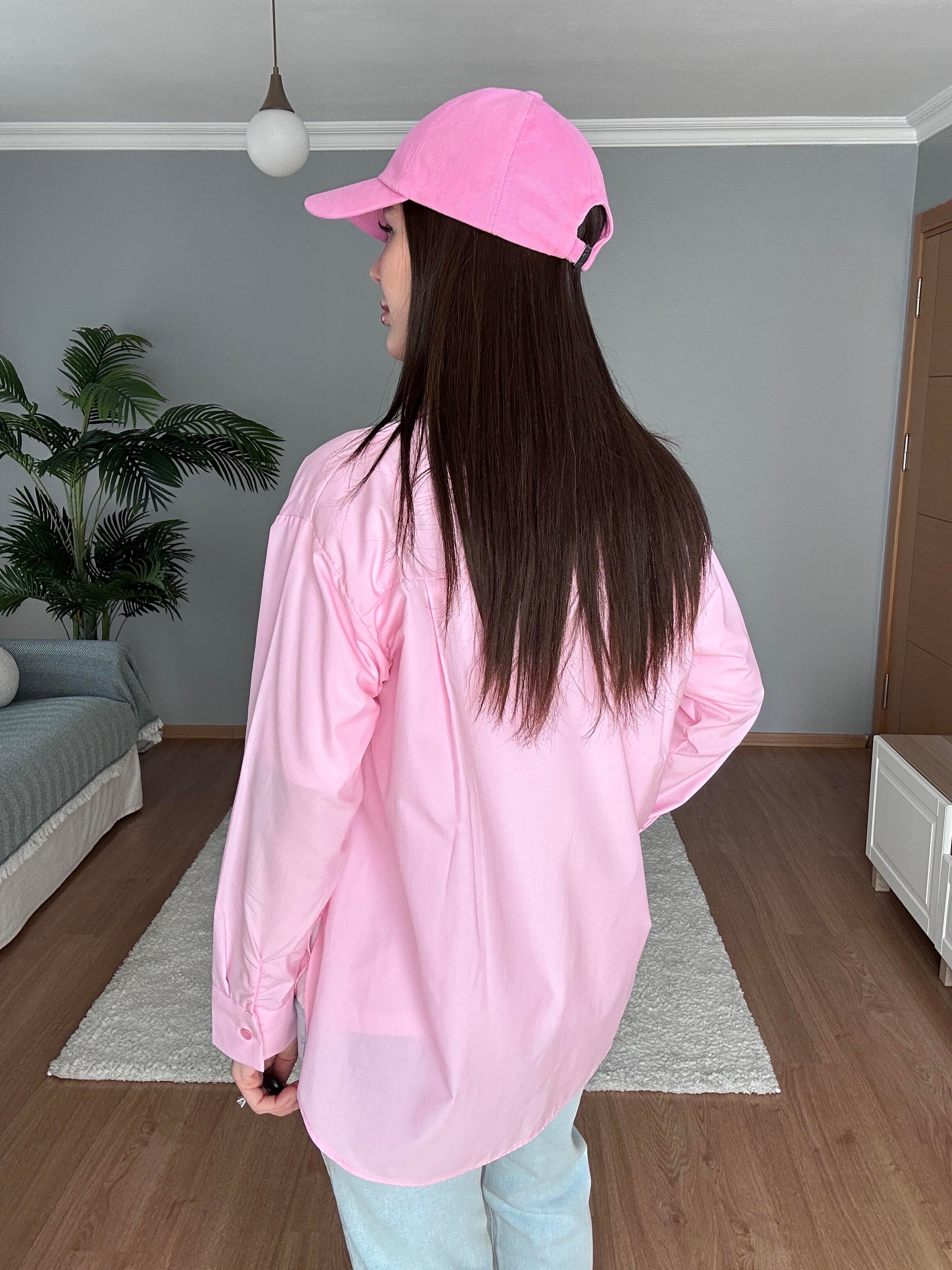 Pembe Poplin Gömlek 