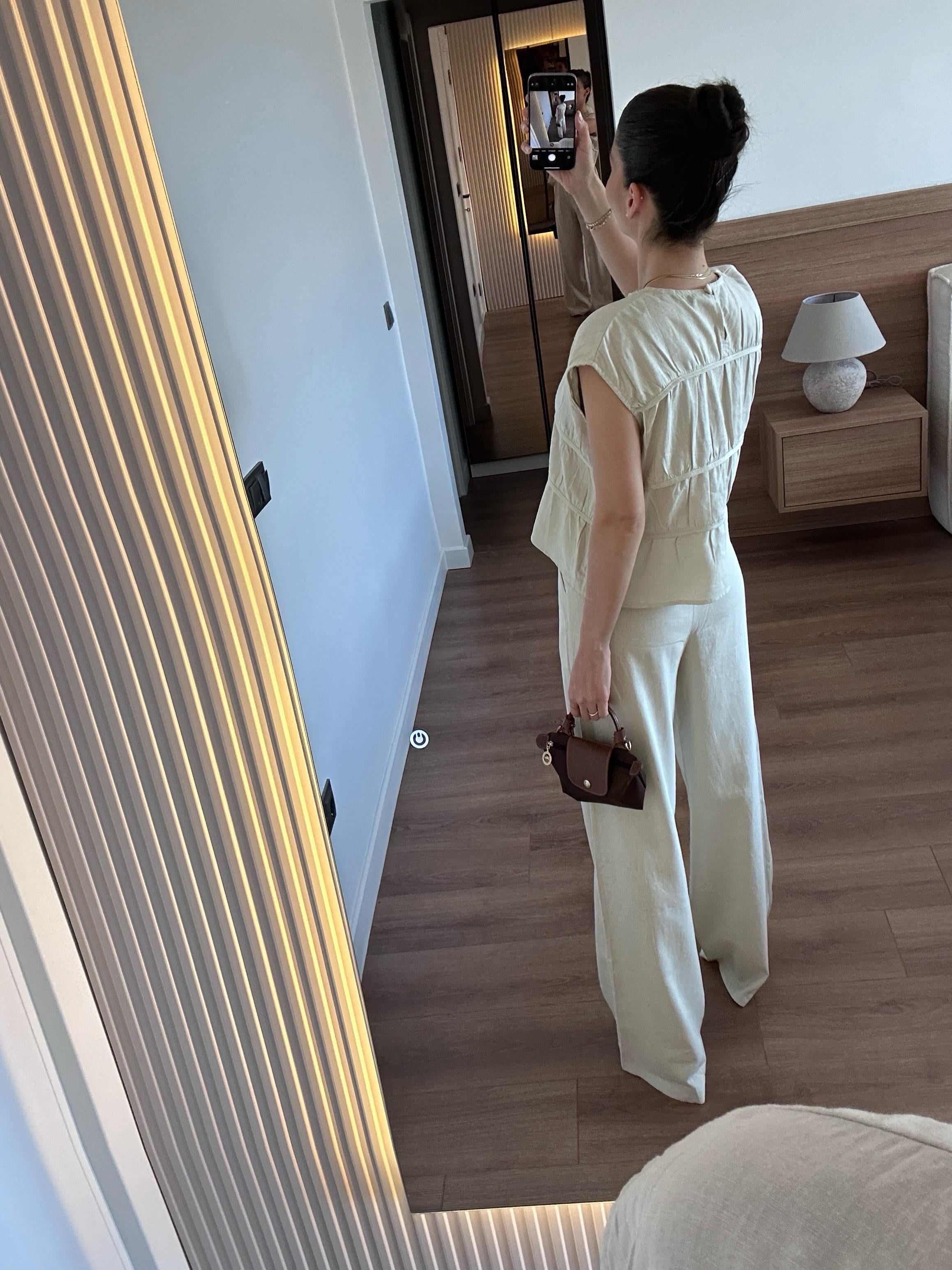 Peony Bej Keten Takım
