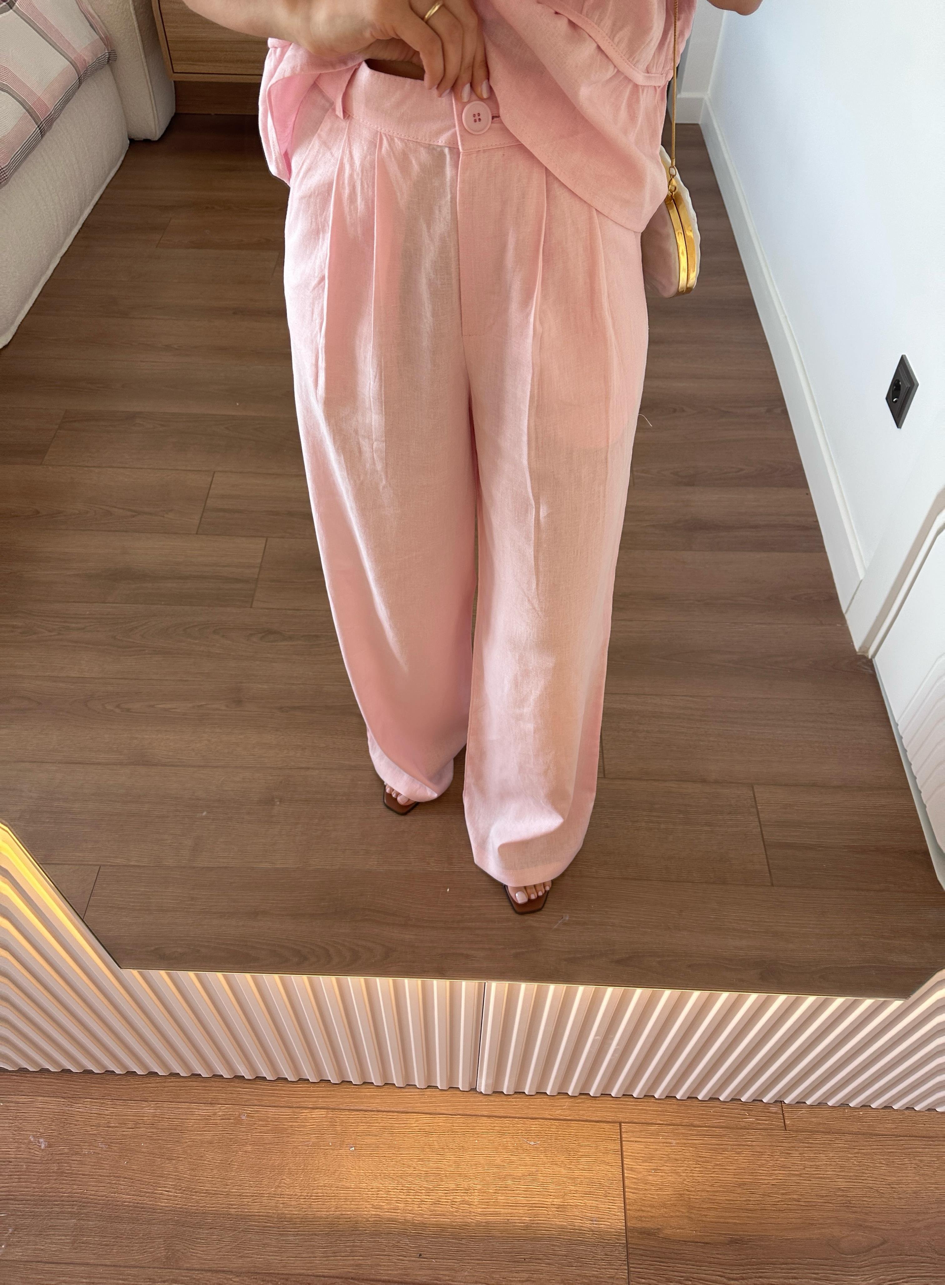 Peony Pembe Keten Takım