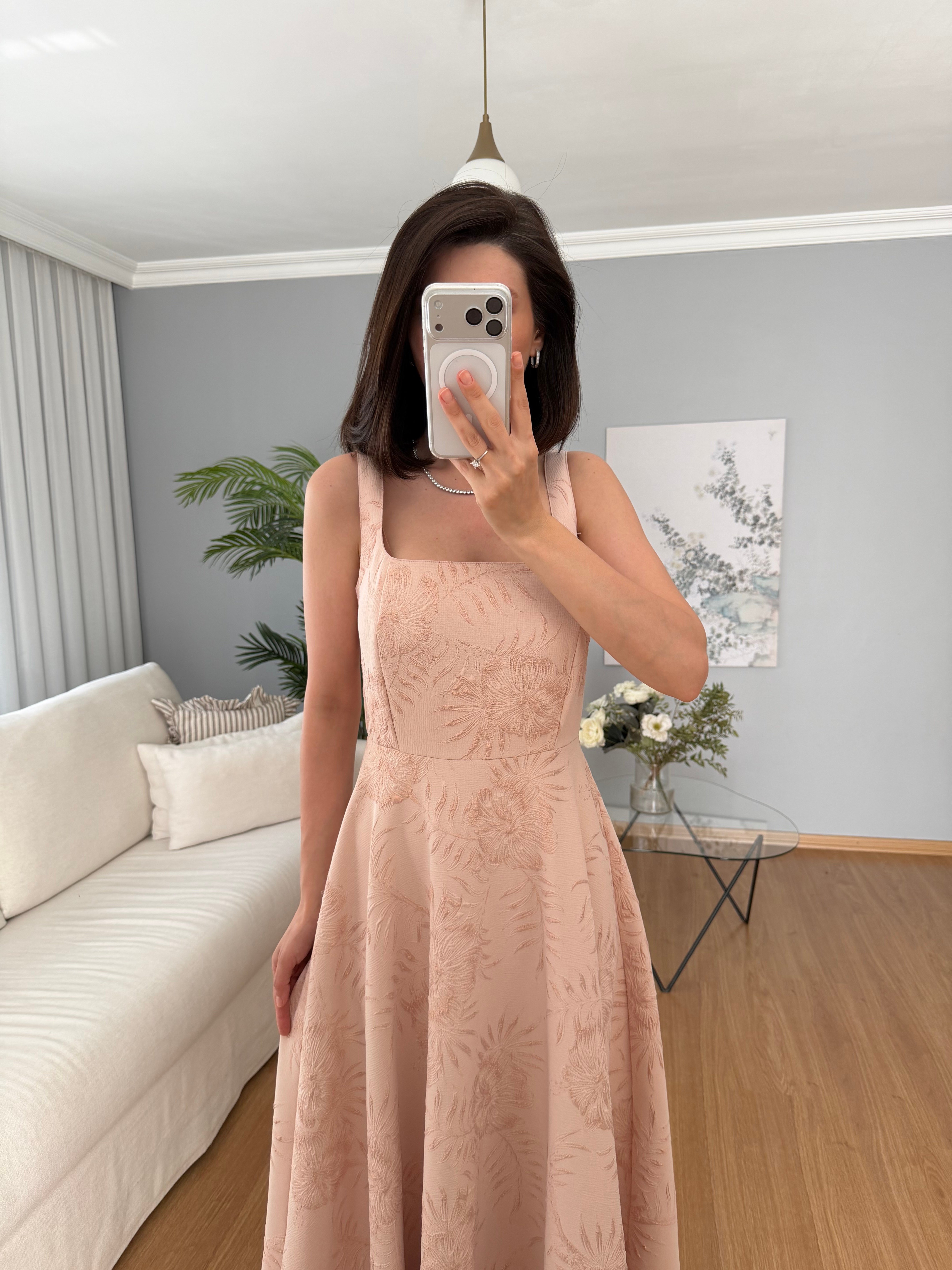 Perla Pembe Renk Elbise 