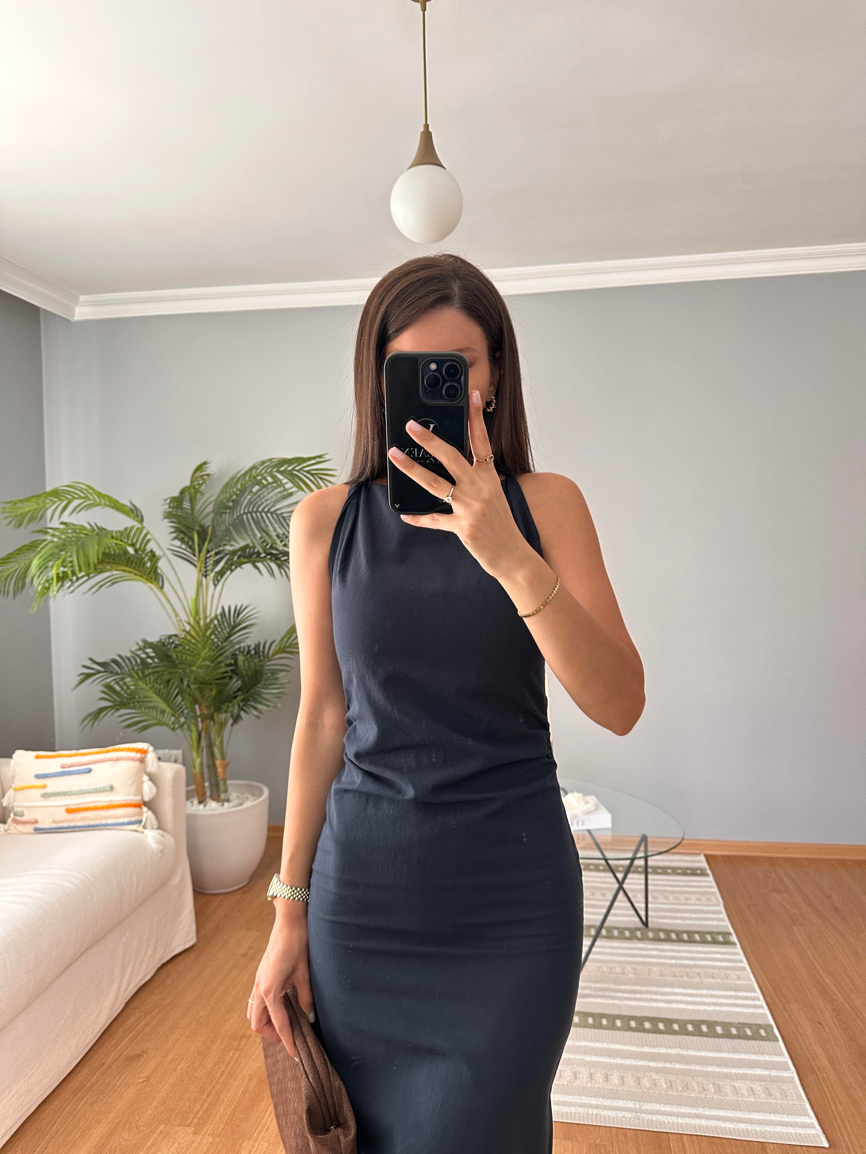 Pine Lacivert Elbise