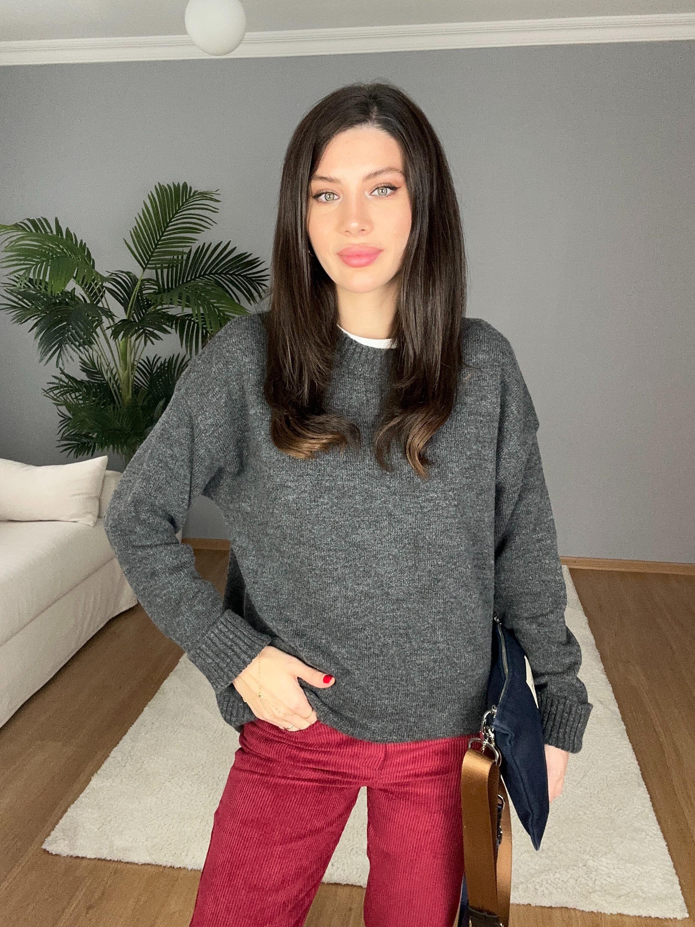 Premium Marka Gri Kazak 
