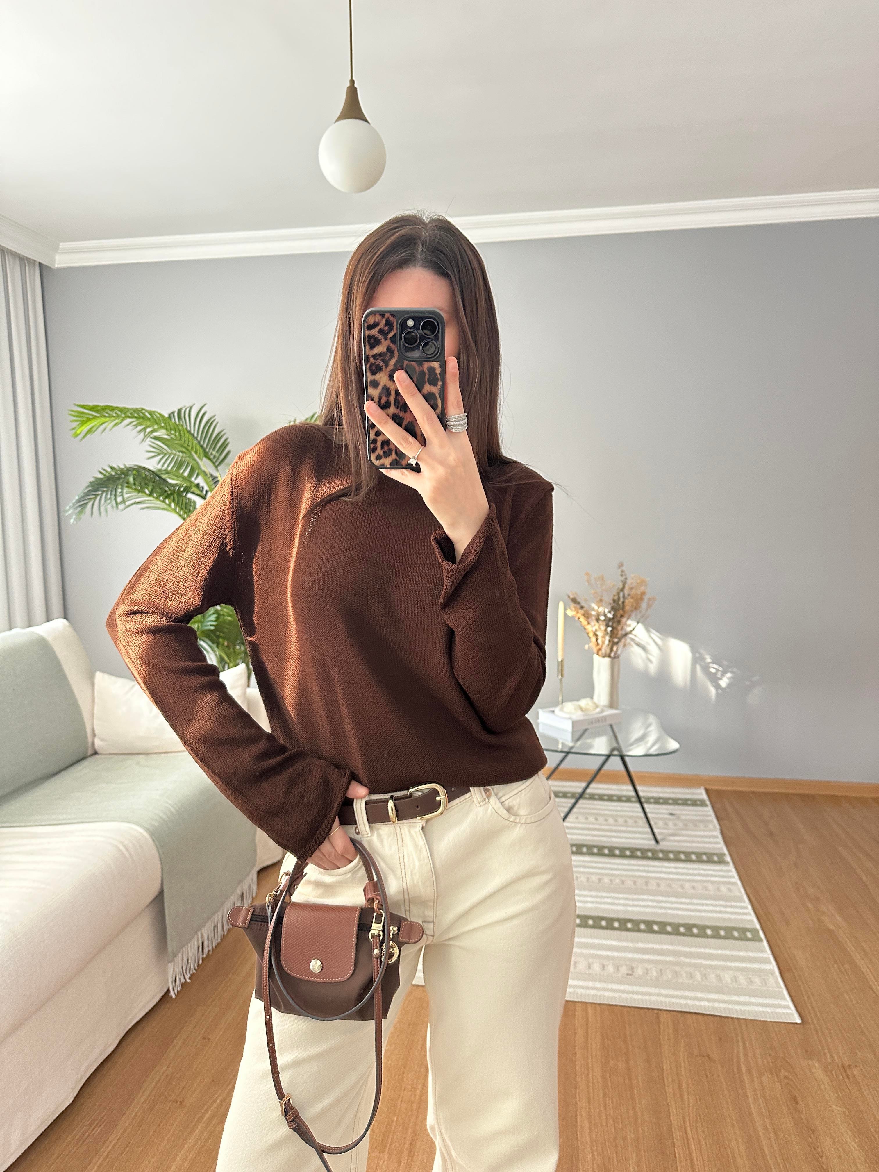 Premium Marka Kahve Merserize Triko