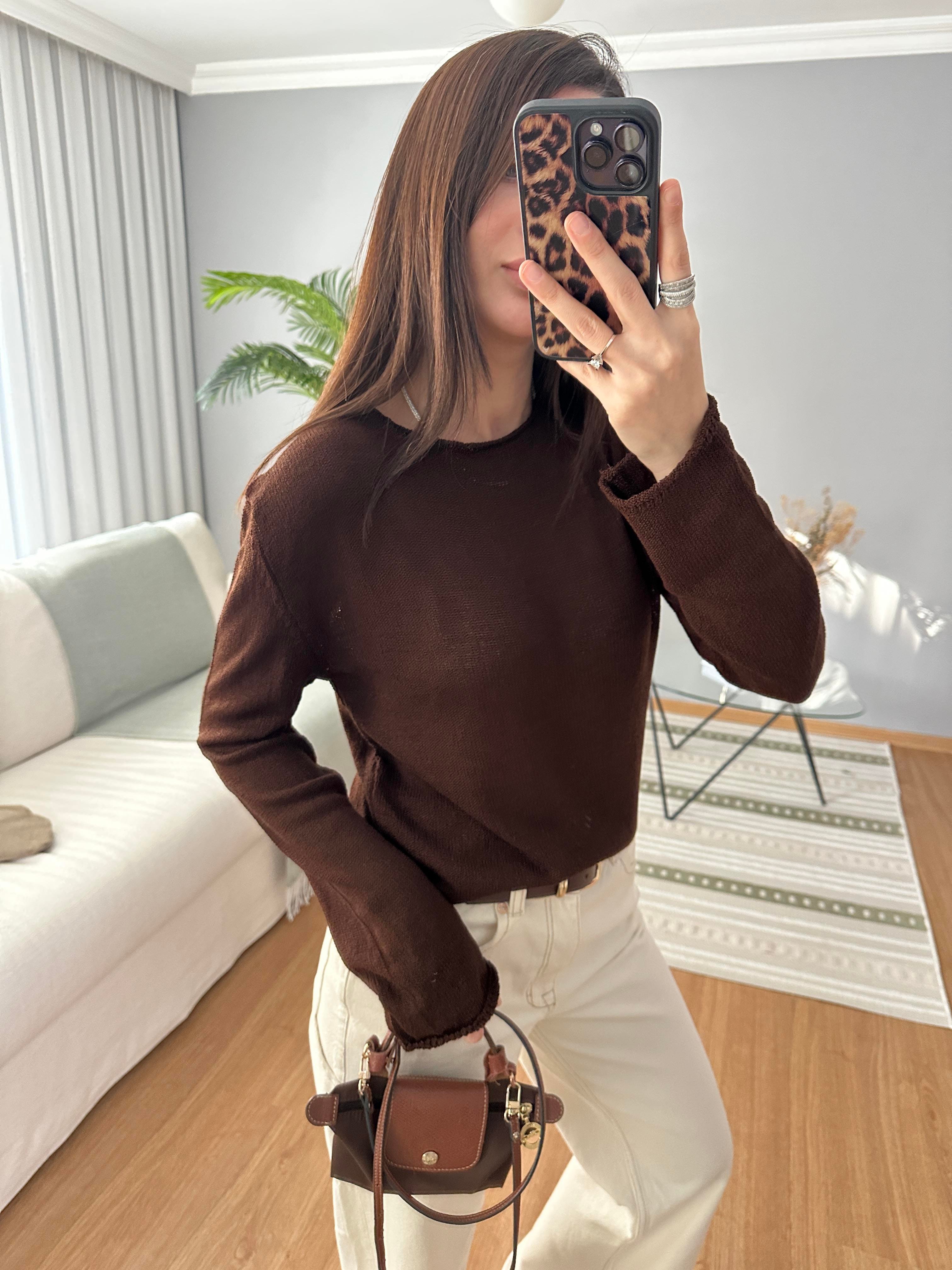 Premium Marka Kahve Merserize Triko