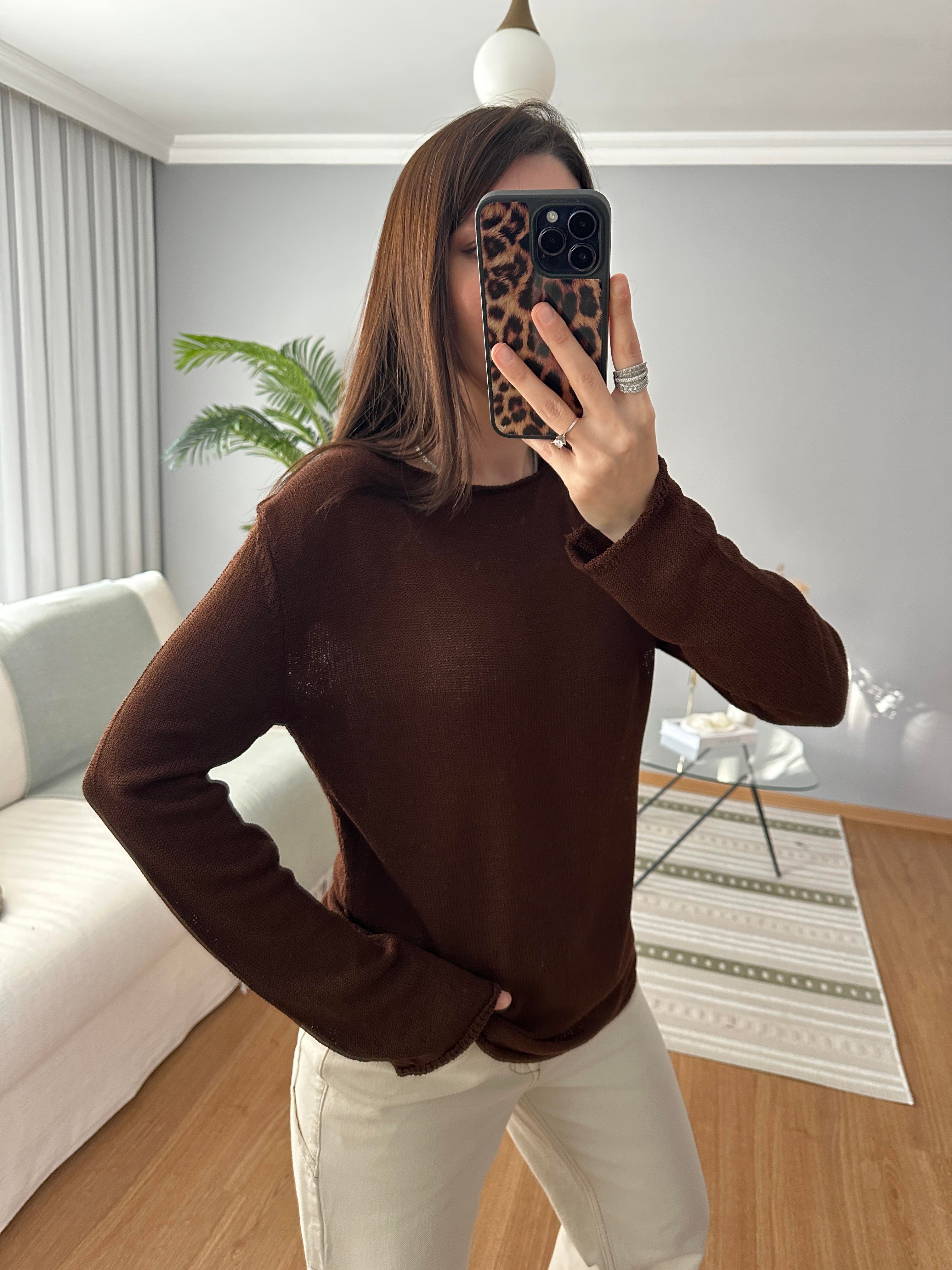 Premium Marka Kahve Merserize Triko