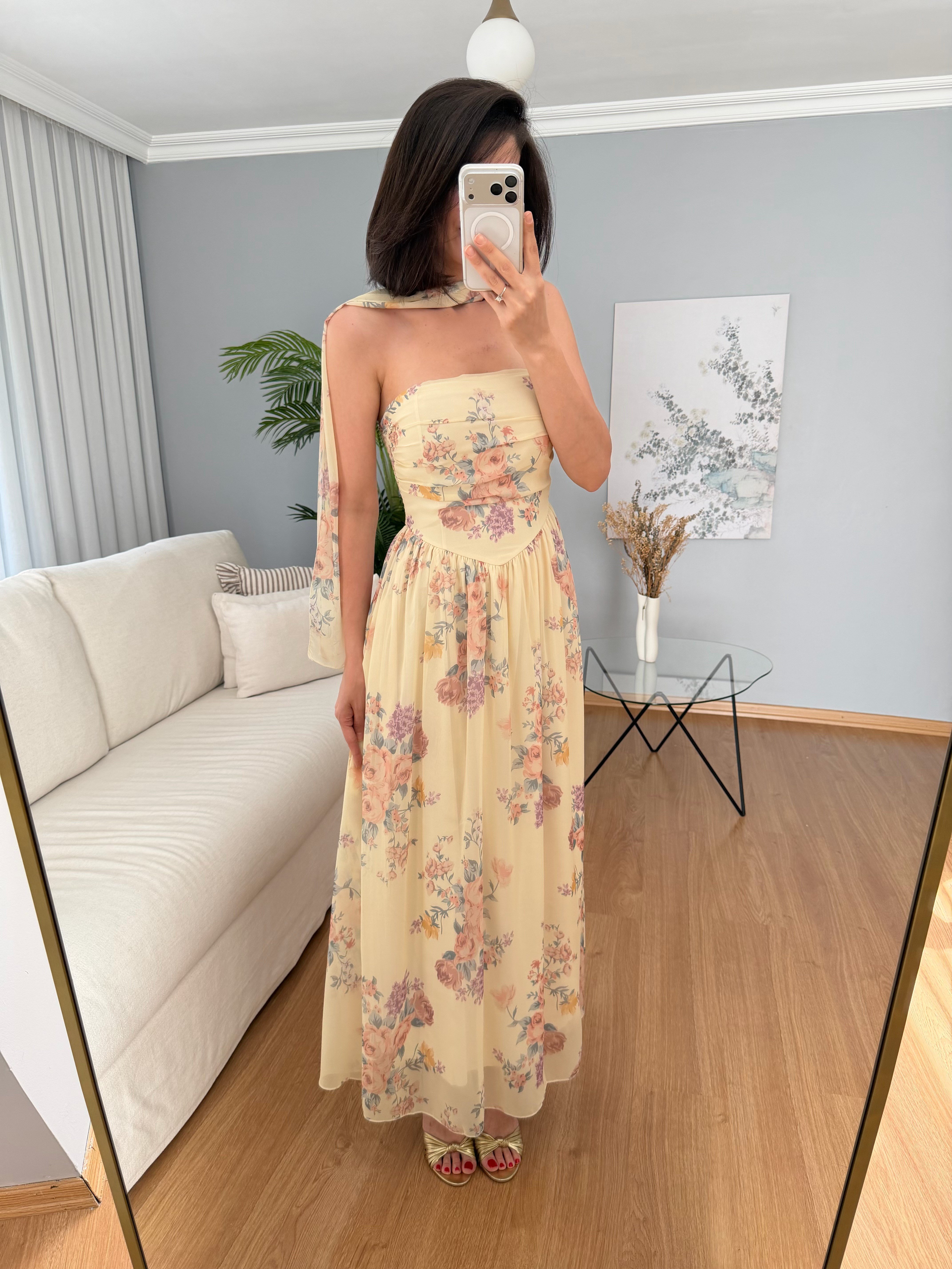 Romy Şal Detaylı Elbise